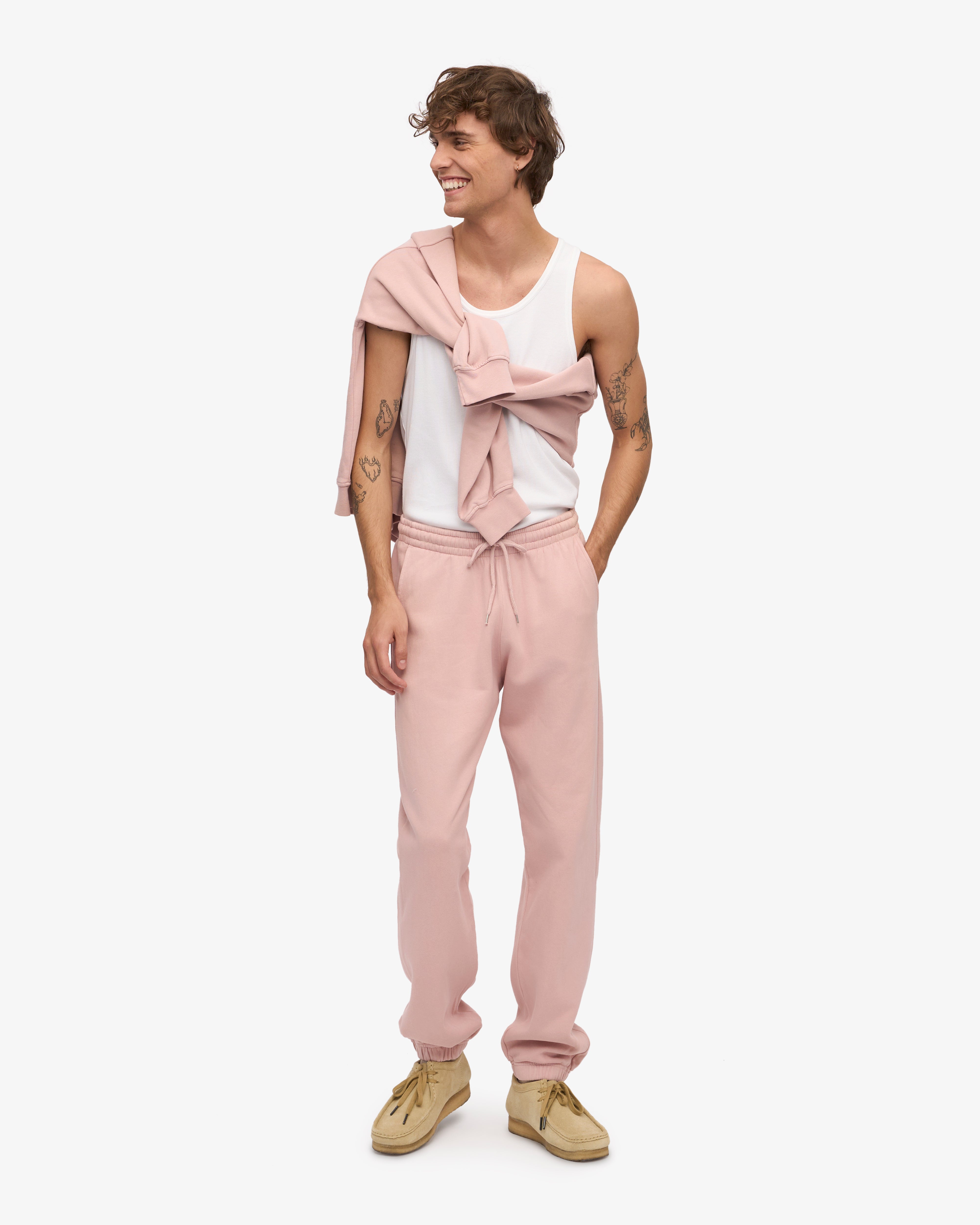 Organic Cotton Sweatpants for Women - Soft & Comfortable Faded Pink Lounge Pants - Perfect for Yoga, Running & Relaxing at Home