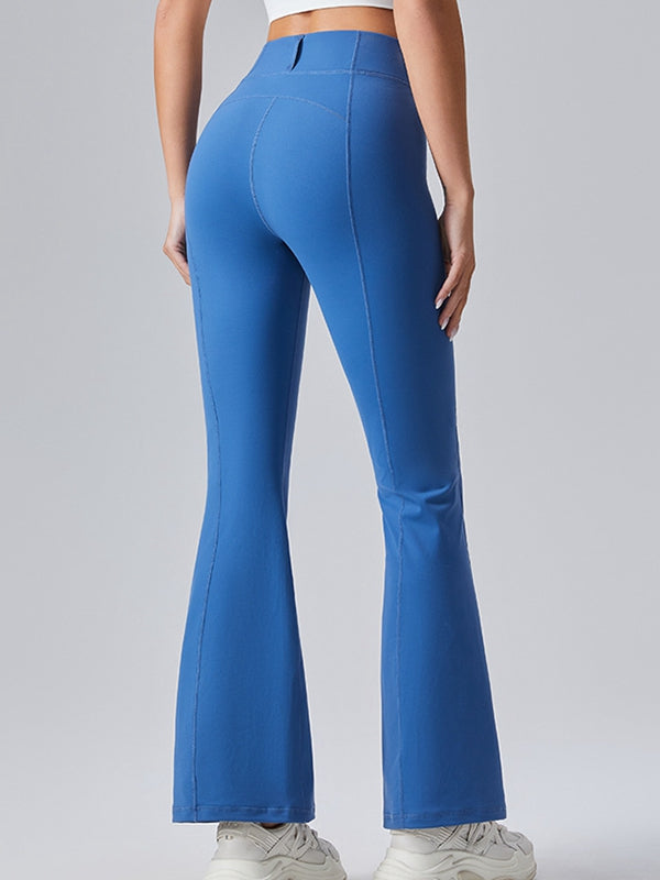 ZASUWA Women's Sexy High Waist Denim Zipper Flare Leggings - Stretchy Comfort Pants for Casual Wear, Night Out & Street Fashion