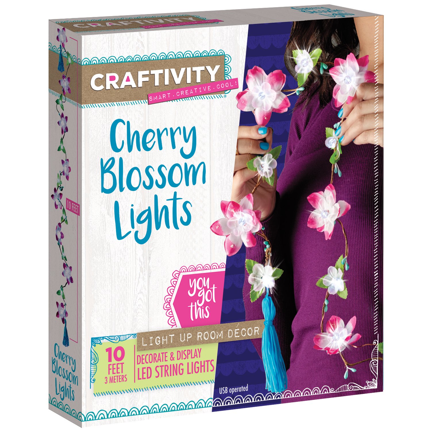 DIY Cherry Blossom LED String Light Kit - Create Beautiful Floral Fairy Lights for Bedroom, Wedding & Party Decor