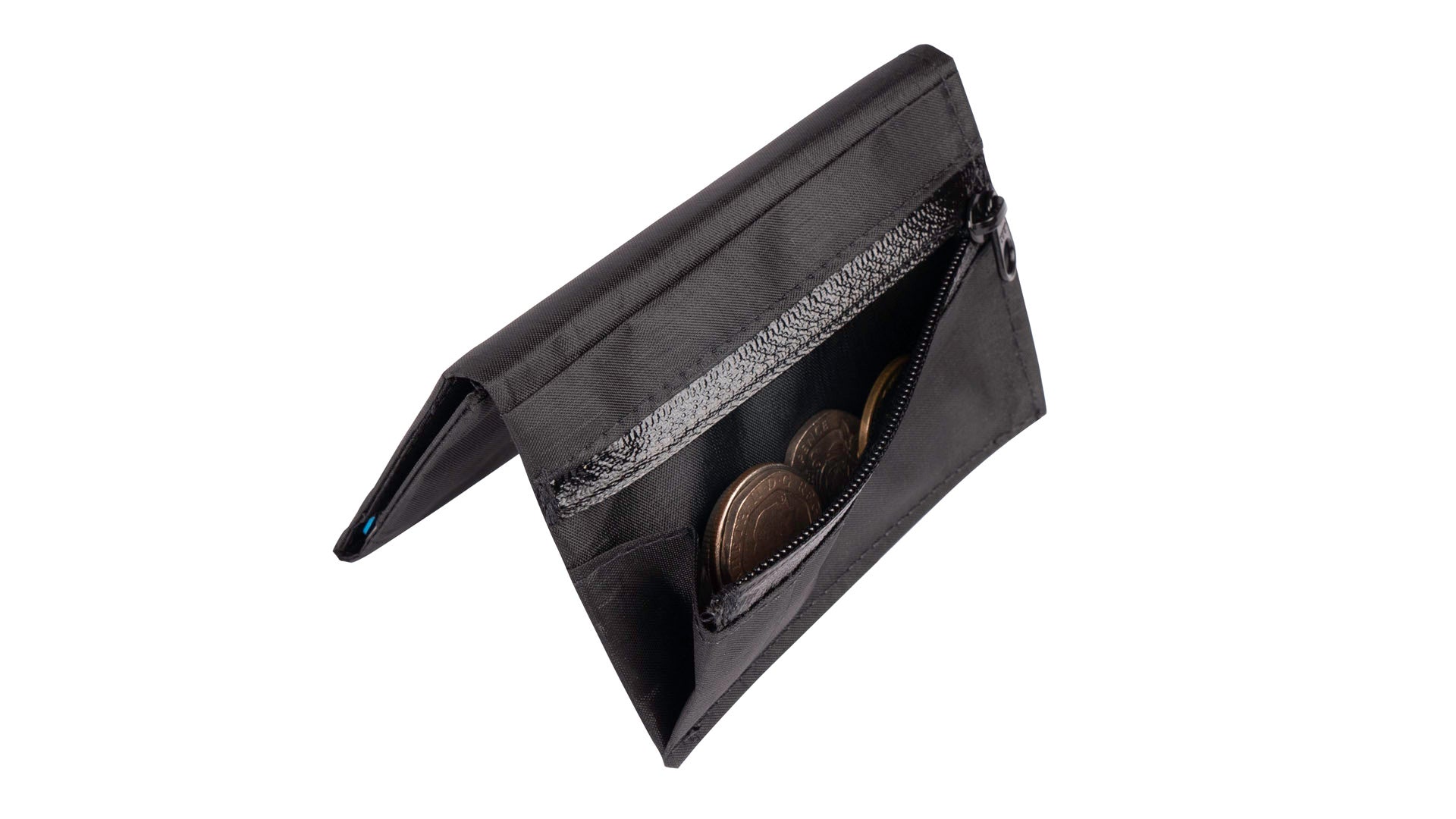 Slim Tri-Fold Minimalist Wallet for Men - RFID Blocking, Ultra Thin & Lightweight - Jet Black - Perfect for Travel, Business & Everyday Carry