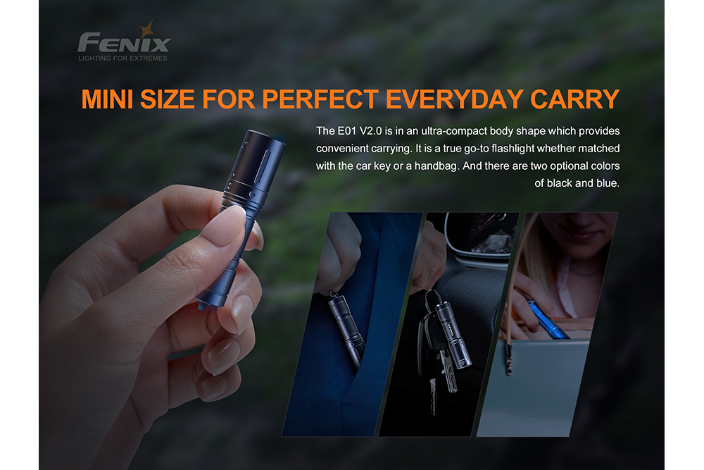 Fenix E01 V2.0 Ultra-Bright AAA LED Flashlight - Compact, Waterproof & Durable for Camping, Hiking, Emergency & Everyday Carry (EDC)