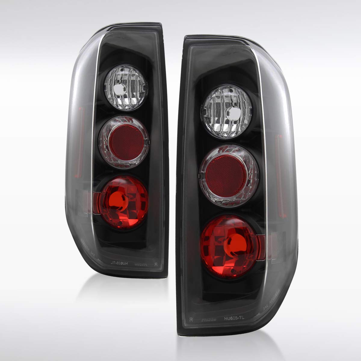 AUTOZENSATION Black Housing Clear Lens Tail Lights - Compatible with 2005-2014 Nissan Frontier & 2009-2012 Suzuki Equator - Left & Right Pair Assembly - Upgrade Your Truck's Style & Visibility for Night Driving & Off-Road Adventures