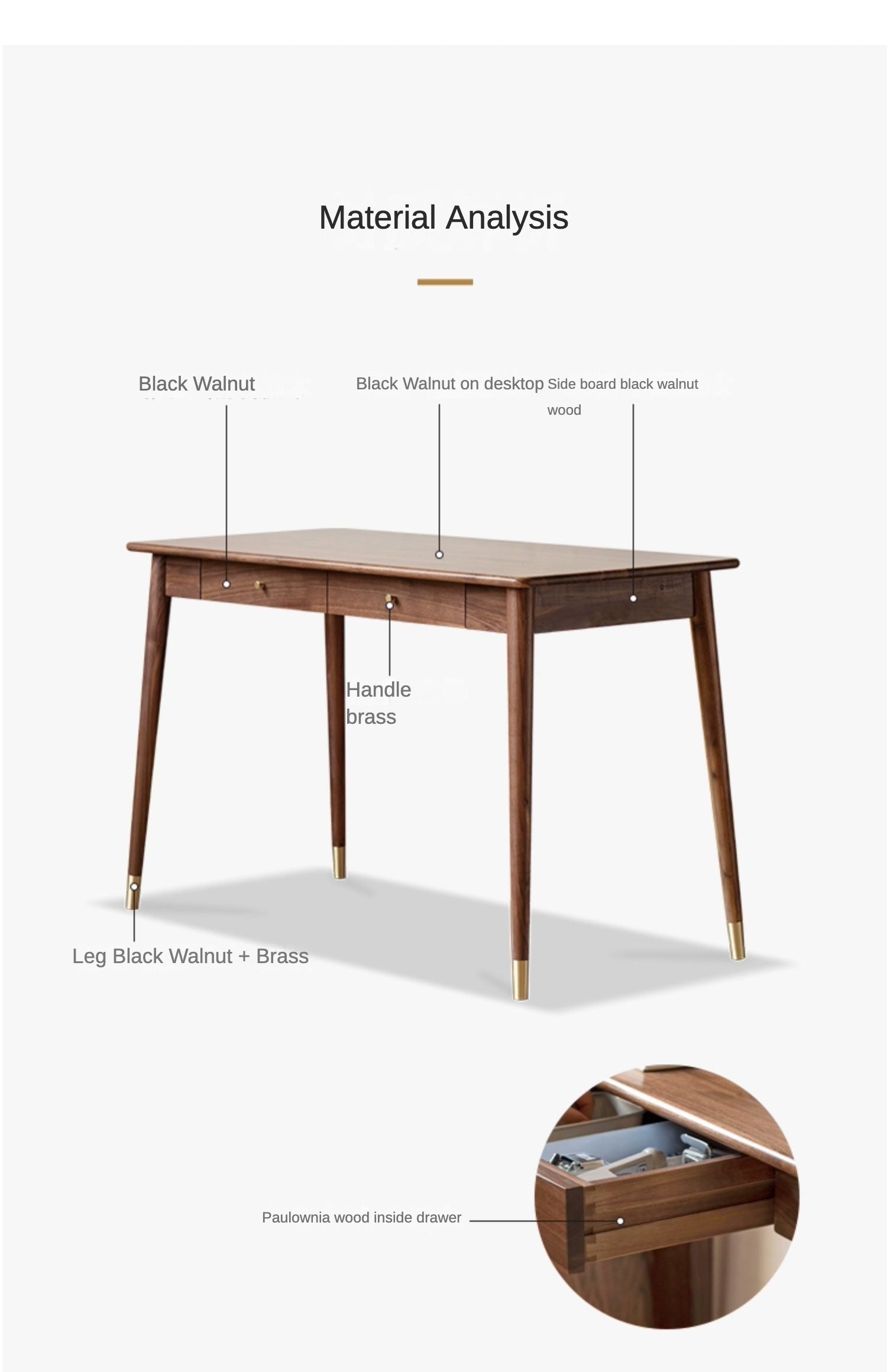 Premium Black Walnut Solid Wood Office Desk - Handcrafted Executive Workstation for Home & Business | Perfect for Remote Work, Study & Professional Workspaces