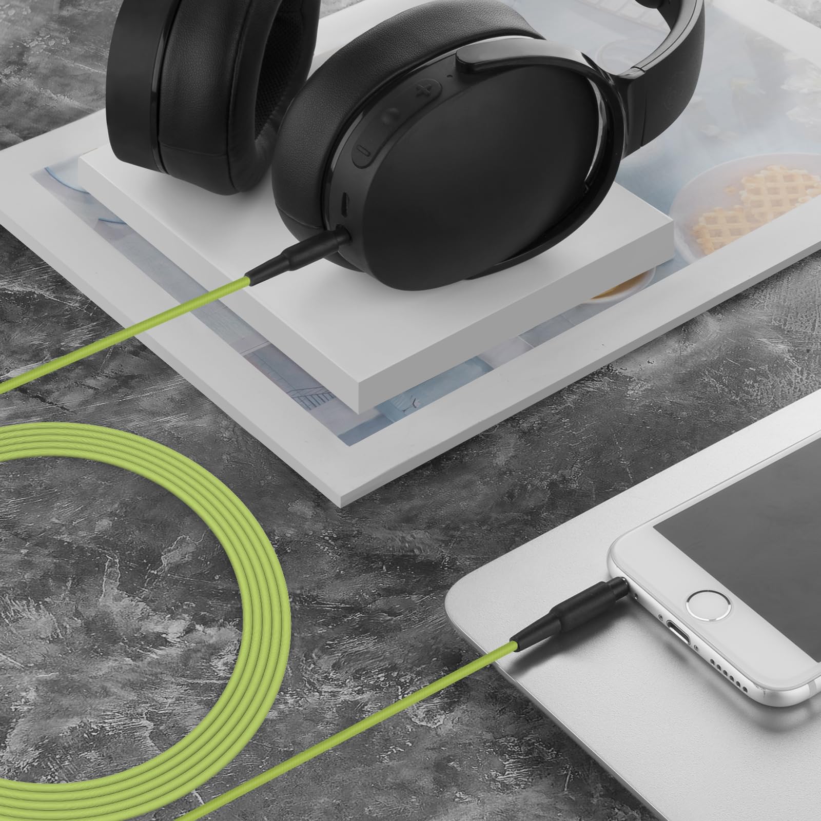 Geekria 3.5mm Aux Replacement Cable for Skullcandy Hesh Evo/ANC/3, Crusher Evo/Grind/ANC/ANC 2, Riff 2 - 4ft Stereo Audio Cord - Perfect for Gaming, Travel & Home Audio Systems