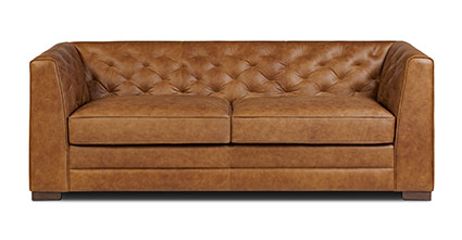 Essex 86 Leather Pull-Out Convertible Sleeper Sofa - Modern Leather Sofa Bed for Living Room, Guest Room & Small Spaces