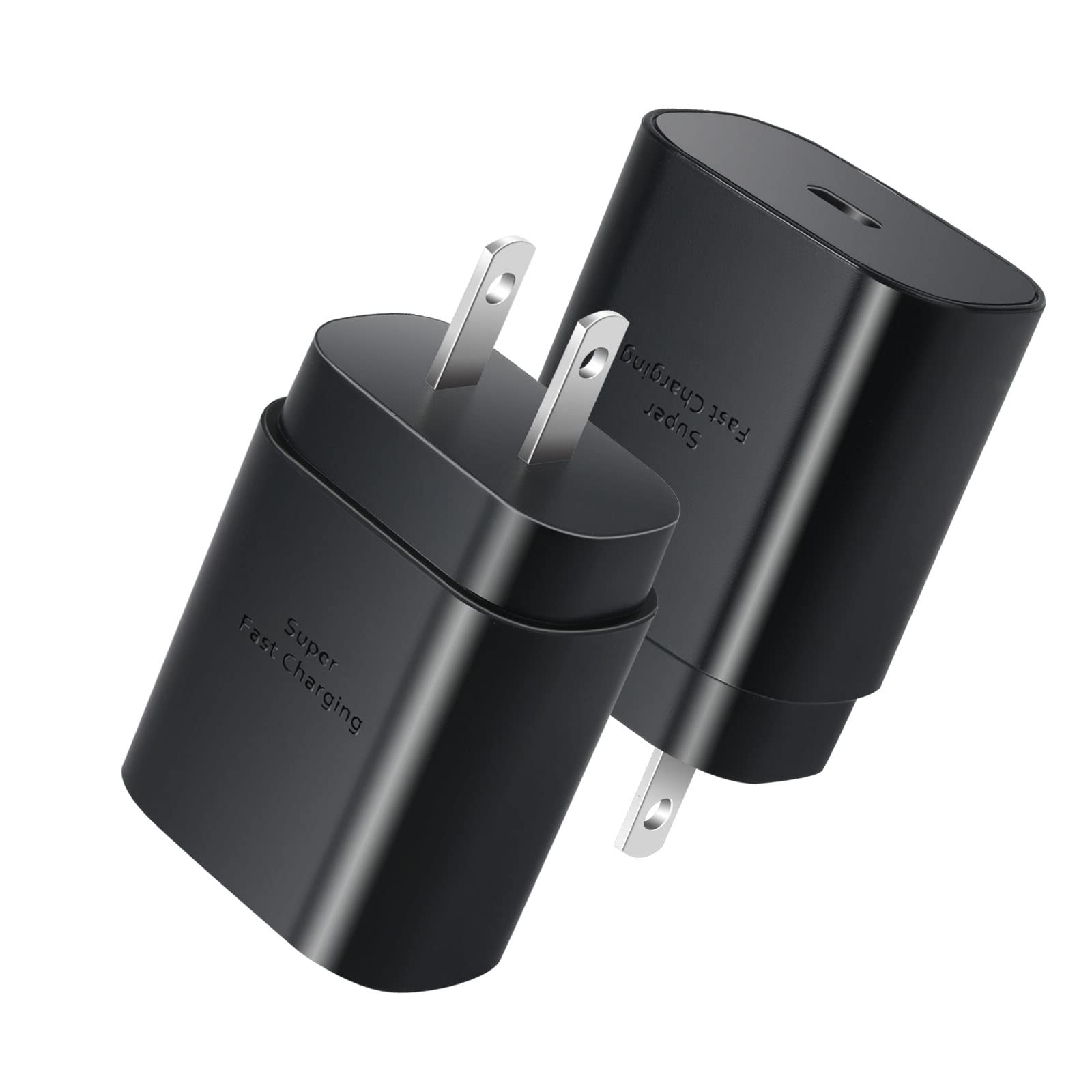 25W USB C Wall Charger - Super Fast Charging Block for Samsung Galaxy S25 Ultra/S24/S23FE/A16/A15/A54/A53, Z Flip6/Fold4/6, Note & Type C Devices (2-Pack) - Perfect for Travel, Home & Office Use
