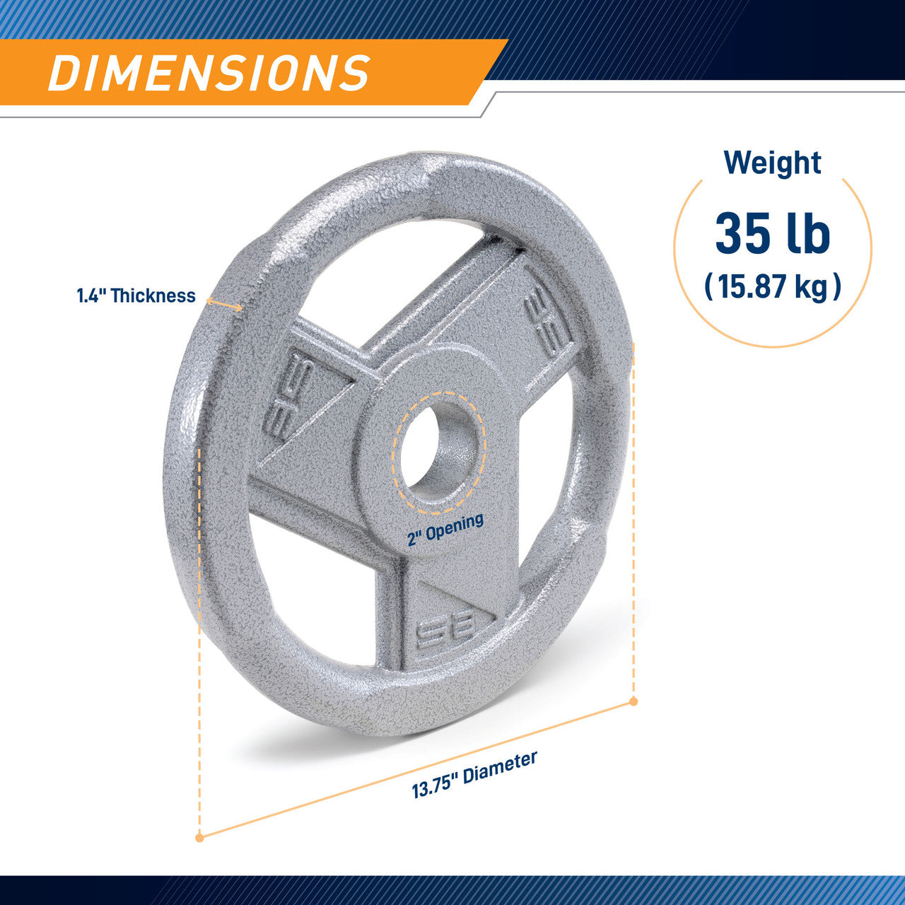 35lb Classic Olympic Weight Plate - MCW FAMILY | MCW 35 - Perfect for Home Gym, CrossFit & Strength Training