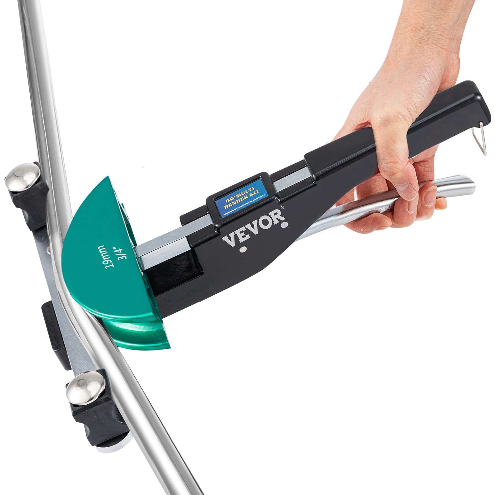 VEVOR Copper Pipe Bender Kit with 7 Colorful Dies (1/4-7/8 inch) - 90° Forward & Reverse Bending Tool for 6-22mm Copper & Aluminum Tubes - Includes Reverse Bend Attachment - Perfect for Plumbing, HVAC, and DIY Home Improvement Projects