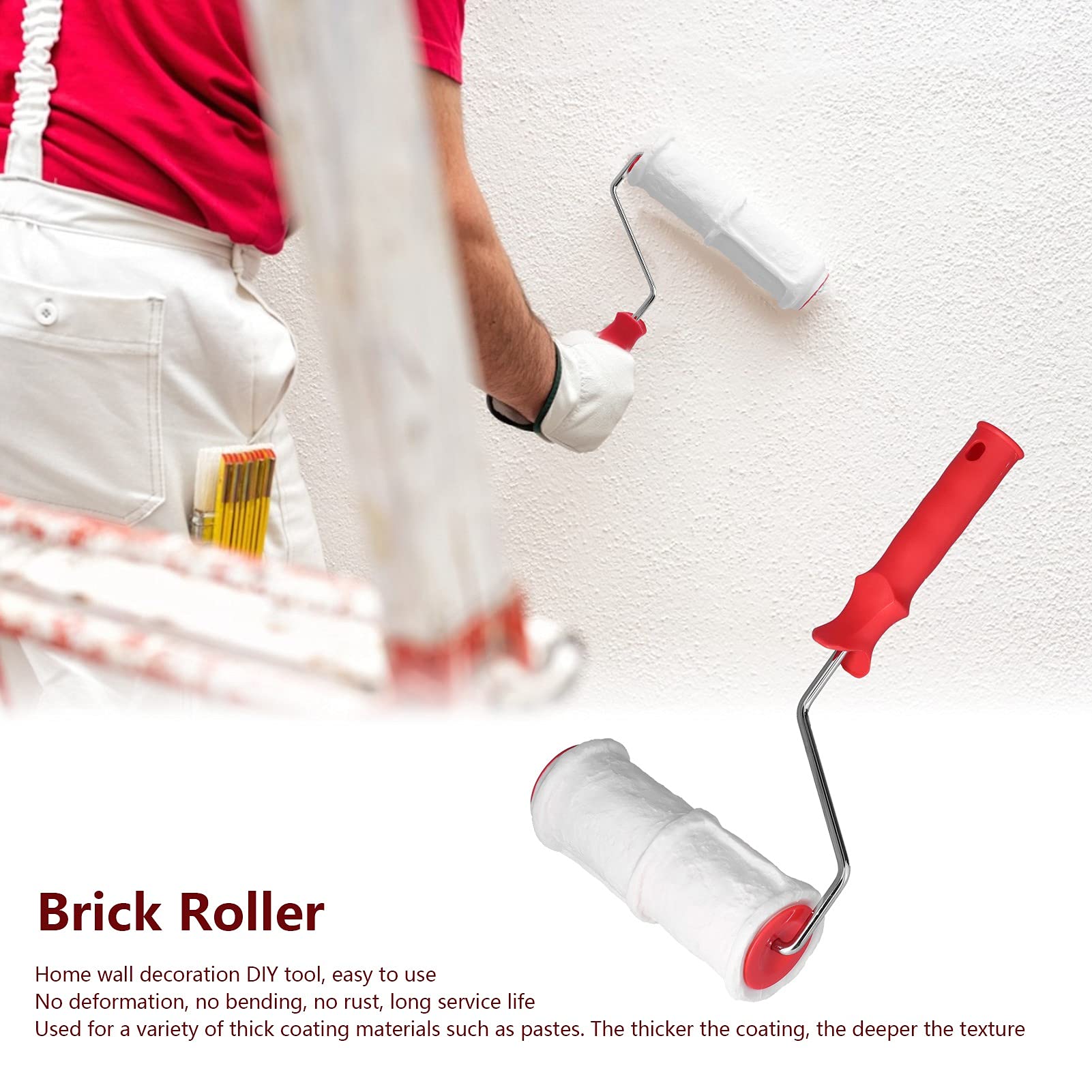 7 Inch Patterned Paint Roller - Brick Embossing Roller for Wall Texture | DIY Imitation Brick Pattern Roller | Home Decoration & Art Painting Tool (Perfect for Living Room, Bedroom & Accent Walls)