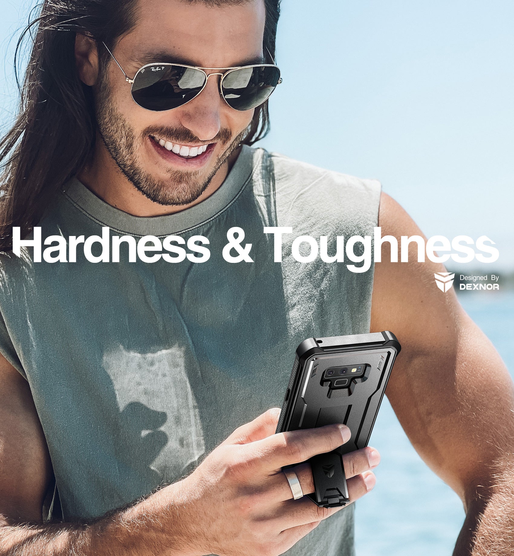 Durable Shockproof Rugged Case for Samsung Galaxy Note 9 with Built-in Kickstand & Screen Protector - Full Body Protection for Outdoor, Work & Daily Use