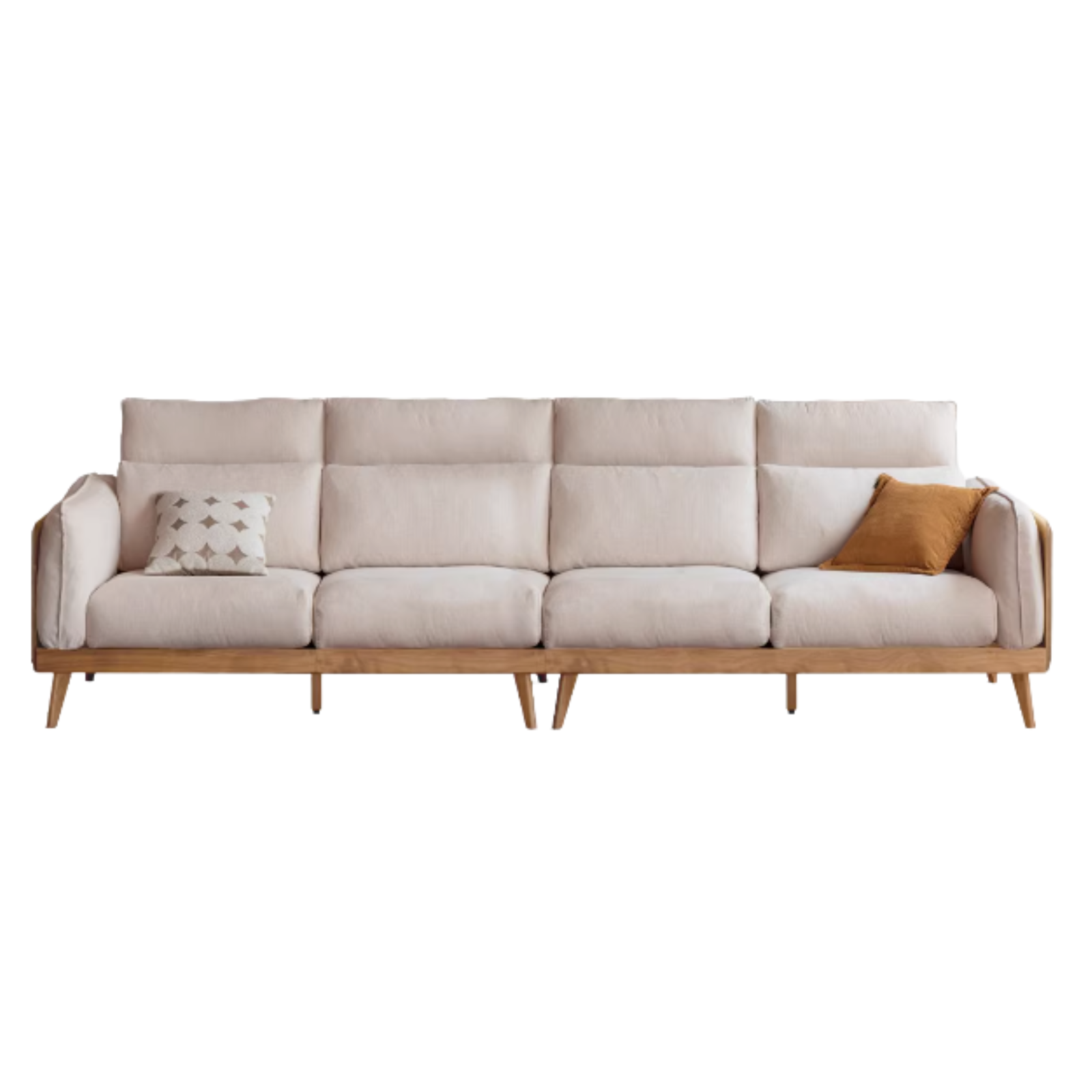 115.7х42.5х33.4 inch / 294х108х85сm / pear white color / Ash fabric 4 seats