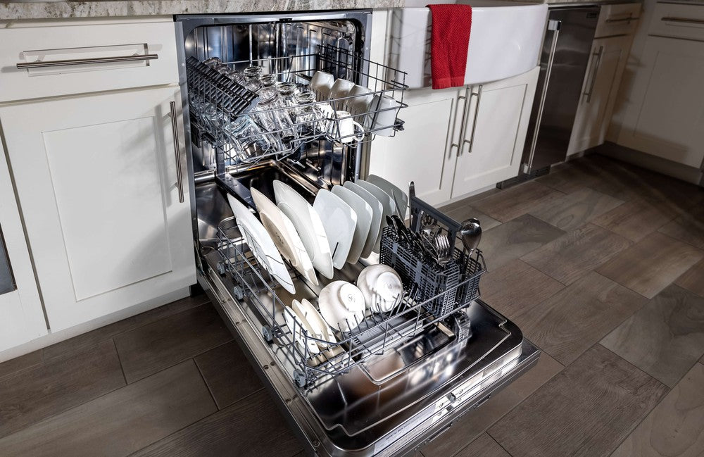 BREDA 24 Inch Stainless Steel Built-In Dishwasher with Pocket Handle Panel - LUDWT30155 | Energy Efficient, Quiet Operation for Modern Kitchens | Perfect for Small Families and Apartment Living