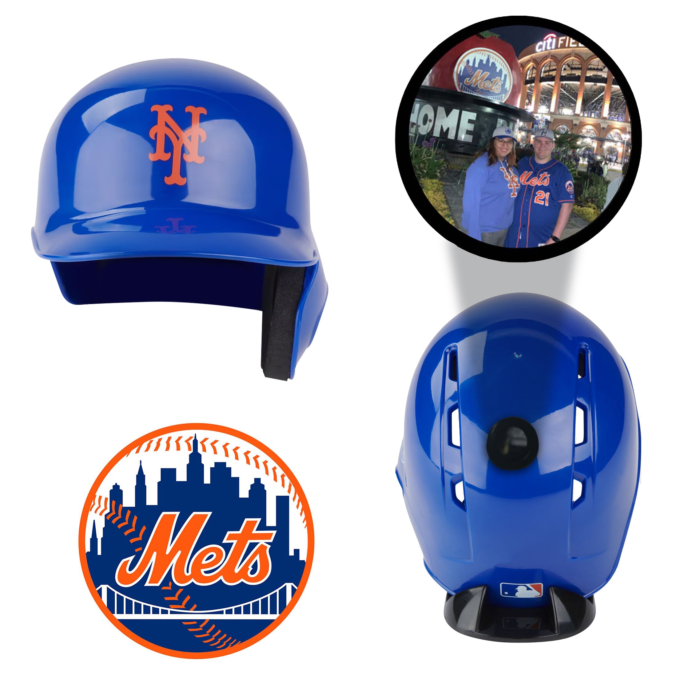 New York Mets MLB Collectible Mini Batting Helmet - Officially Licensed Baseball Memorabilia for Fans & Collectors - Perfect for Display, Gifts, and Game Room Decor