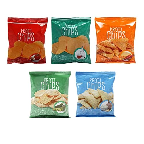 BariatricPal Proti Chips - Low Carb High Protein Snacks, 5 Flavor Variety Pack (35 Bags) | Keto Friendly, Gluten Free Diet Food for Weight Loss & Healthy Lifestyle | Perfect for Office, Gym or On-the-Go Snacking