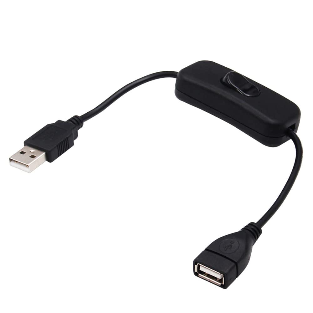 2 Pack Black Male to Female USB Extension Cable with On/Off Switch - Inline Rocker Power Control for Dash Cam, LED Desk Lamp, USB Fan, Light Strips | Perfect for Home Office, Car Accessories & DIY Electronics Projects