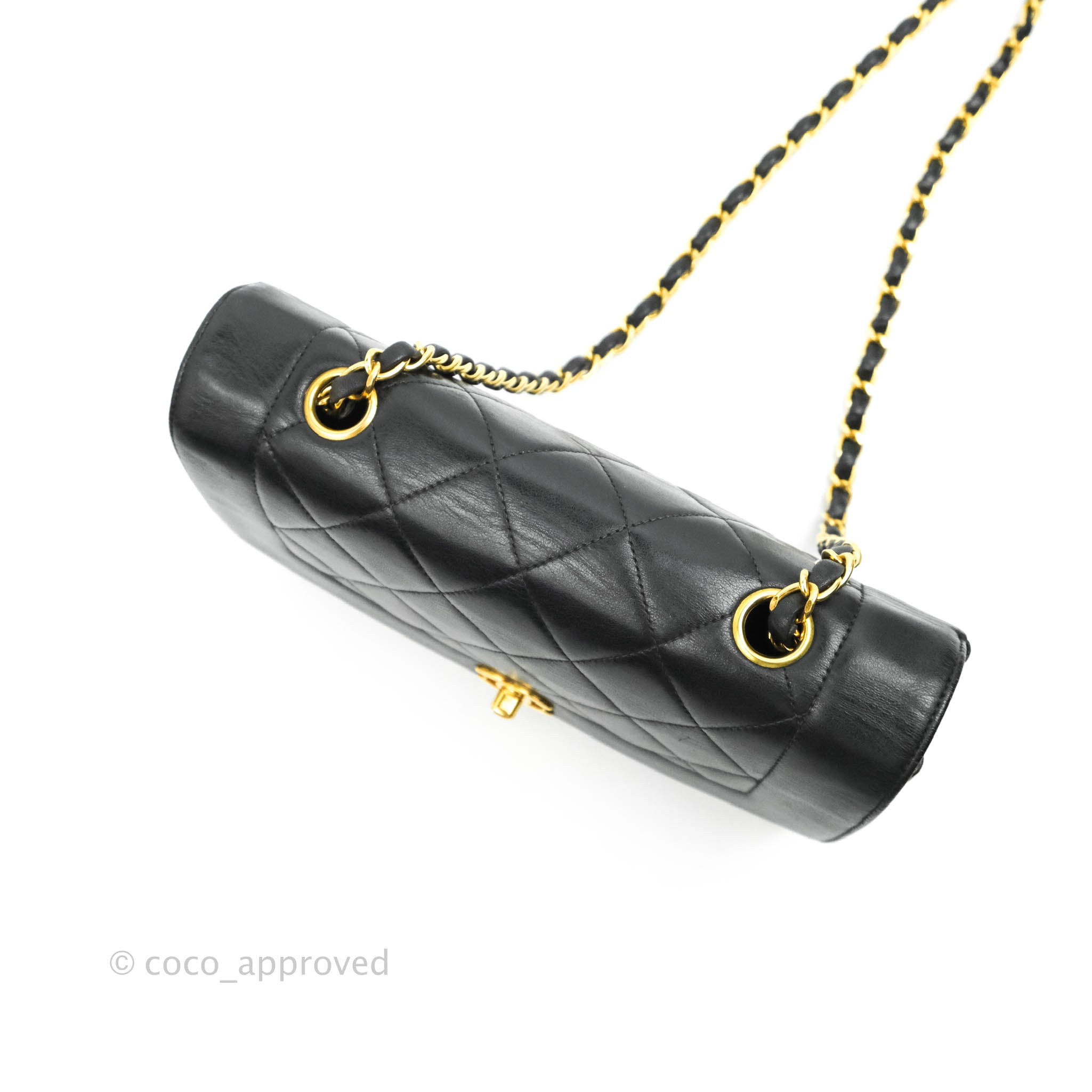 Chanel Vintage Classic Diana Flap Bag - Small Black Quilted Lambskin Leather Crossbody Purse for Women | Luxury Handbag for Evening Parties, Date Nights & Special Occasions