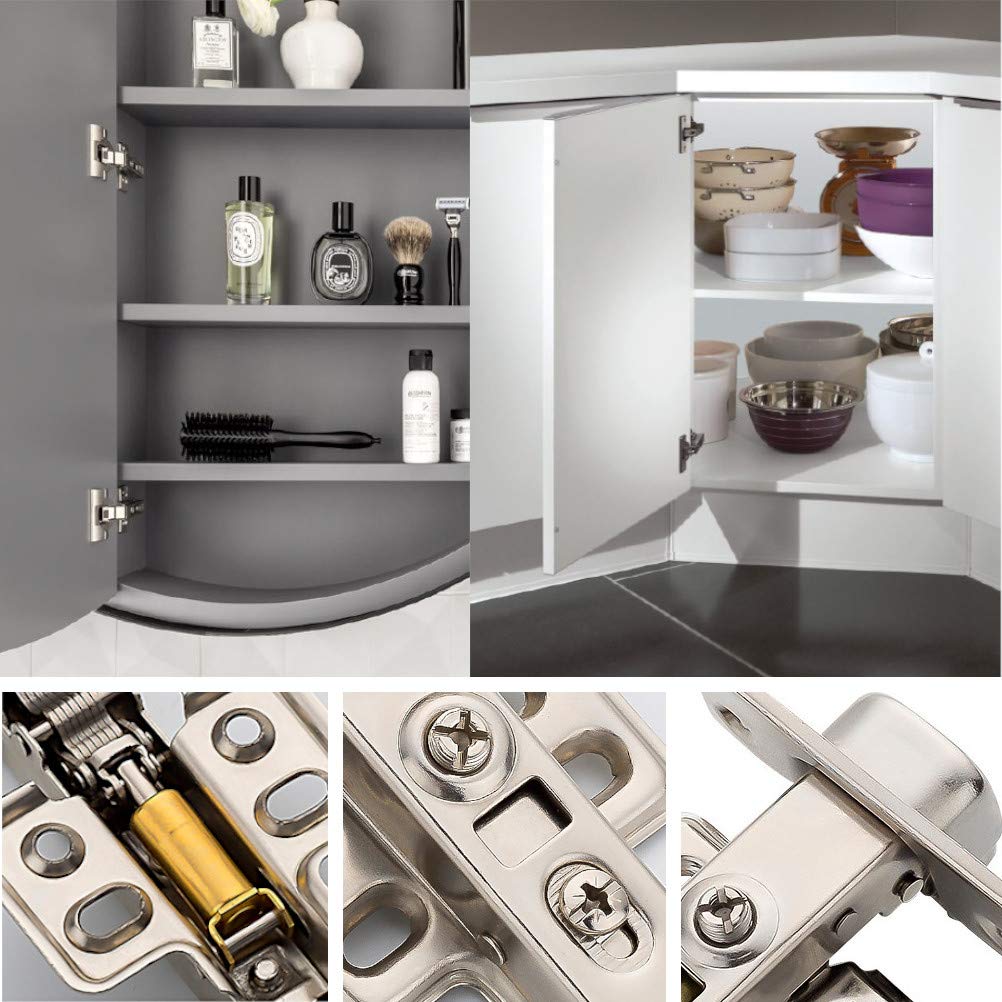 ANGSTROM 2-Pack Frameless Soft-Close Cabinet Hinges - European Style Concealed Hinges with 2D Adjustable Clip-On Design for Inset Cabinets | Perfect for Kitchen, Bathroom & Furniture Installation