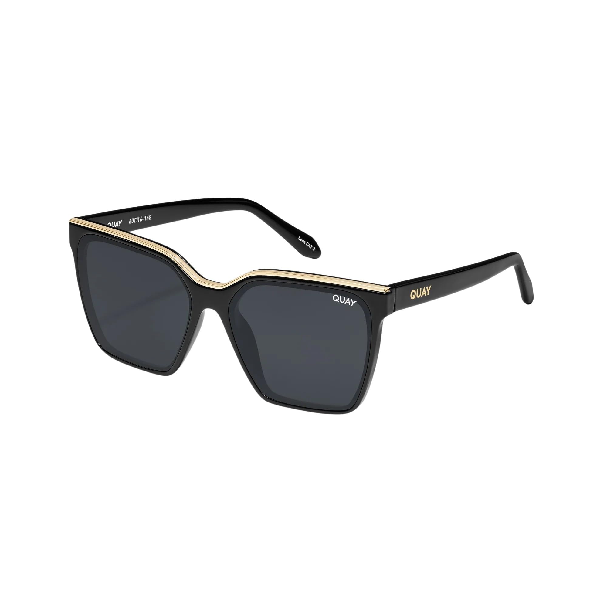 Quay Women's Level Up Square Sunglasses - UV Protection, Polarized, Fashionable for Outdoor Activities, Beach, Driving & Travel