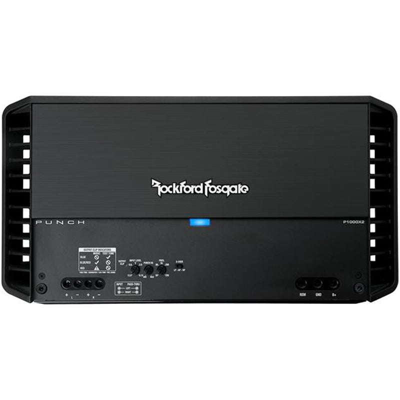 Rockford Fosgate Punch P1000X2 1000W 2-Channel Car Amplifier - Powerful Bass Boost for Car Audio Systems | Perfect for Trucks, SUVs & Custom Car Stereo Upgrades