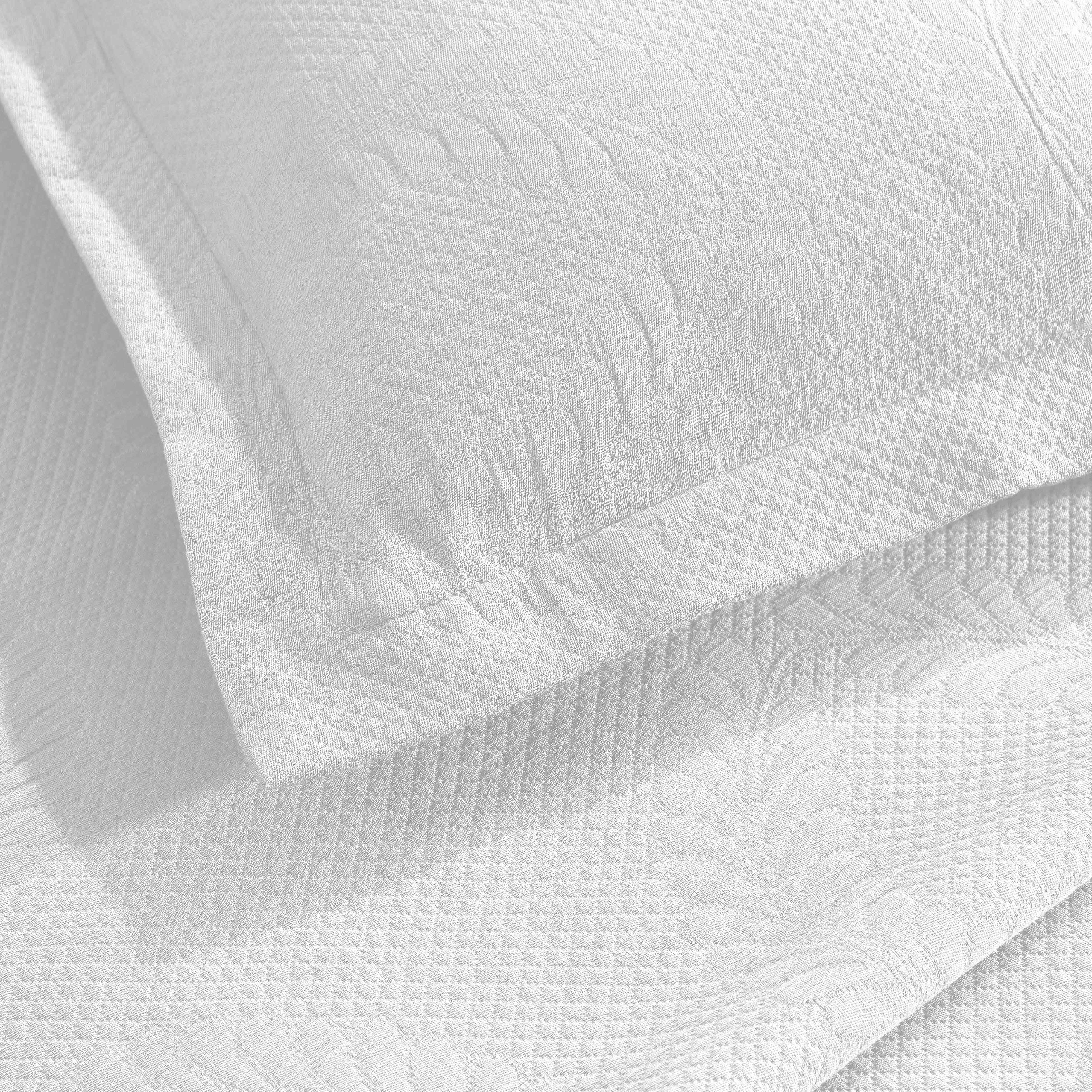 Peploi Cotton Medium Weight Matelasse Bedspread & Sham Set - Queen Size, Luxury Textured Bed Cover for Master Bedroom, Guest Room & Dorm Decor
