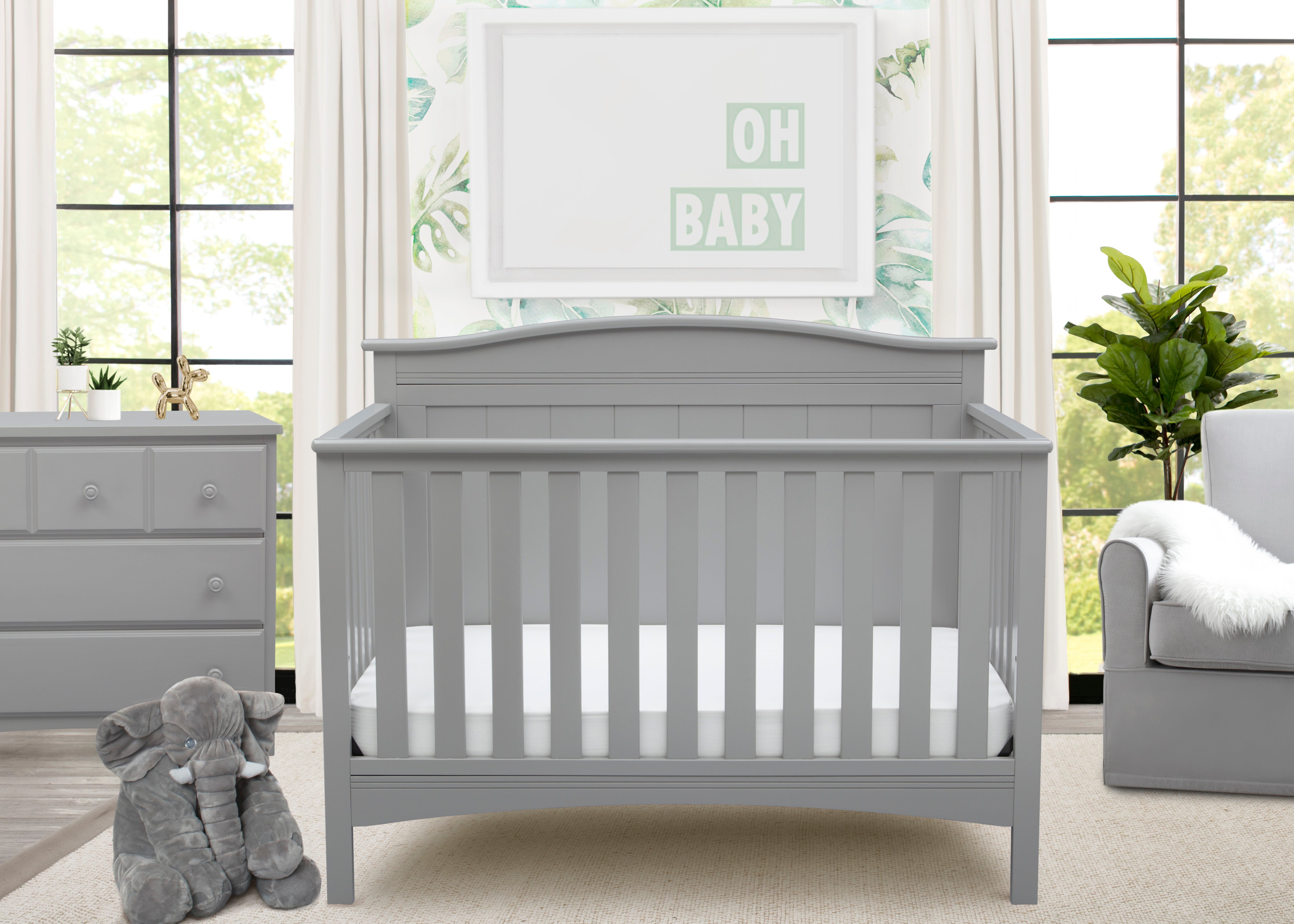 Bennett 4-in-1 Convertible Baby Crib - Toddler Bed, Daybed & Full-Size Bed - Safe & Stylish Nursery Furniture for Newborns to Teens - Perfect for Small Spaces & Modern Nurseries