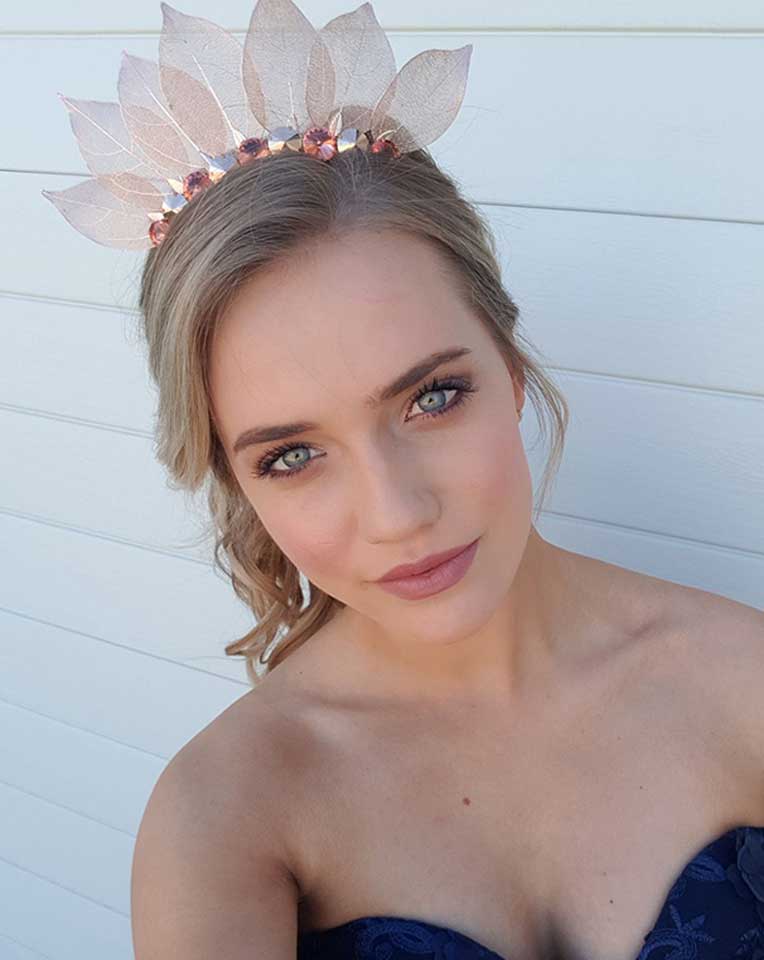 Elegant Gold Leaf Fascinator Crown Headband for Race Day & Special Events | Rio Collection by Kezani | Perfect for Weddings, Derby Parties & Formal Occasions