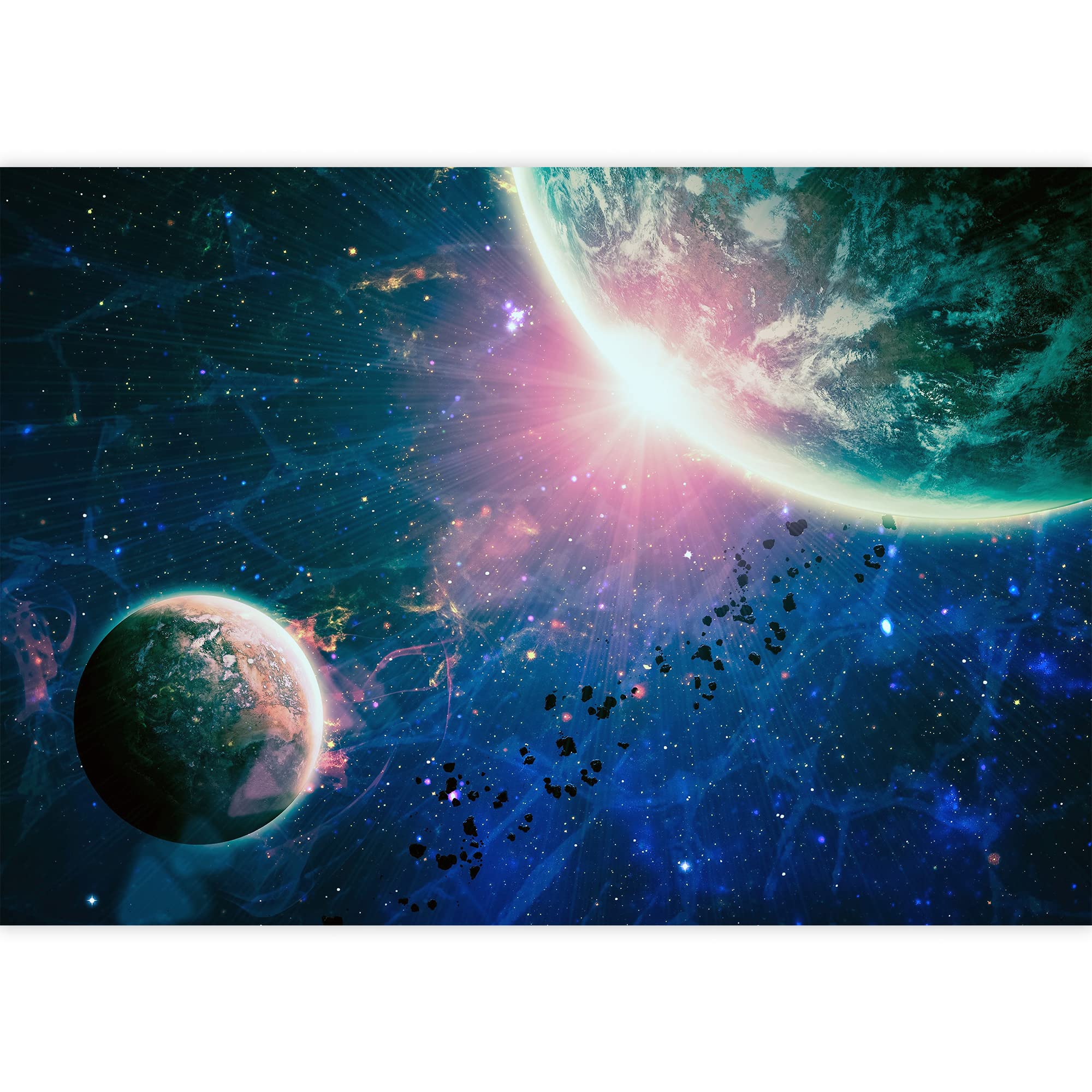 Removable Peel and Stick Wall Murals - Giant Universe Planets Wallpaper for Bedroom Decor (100x144 inches) - Perfect for Kids Room, Nursery, or Home Office Space