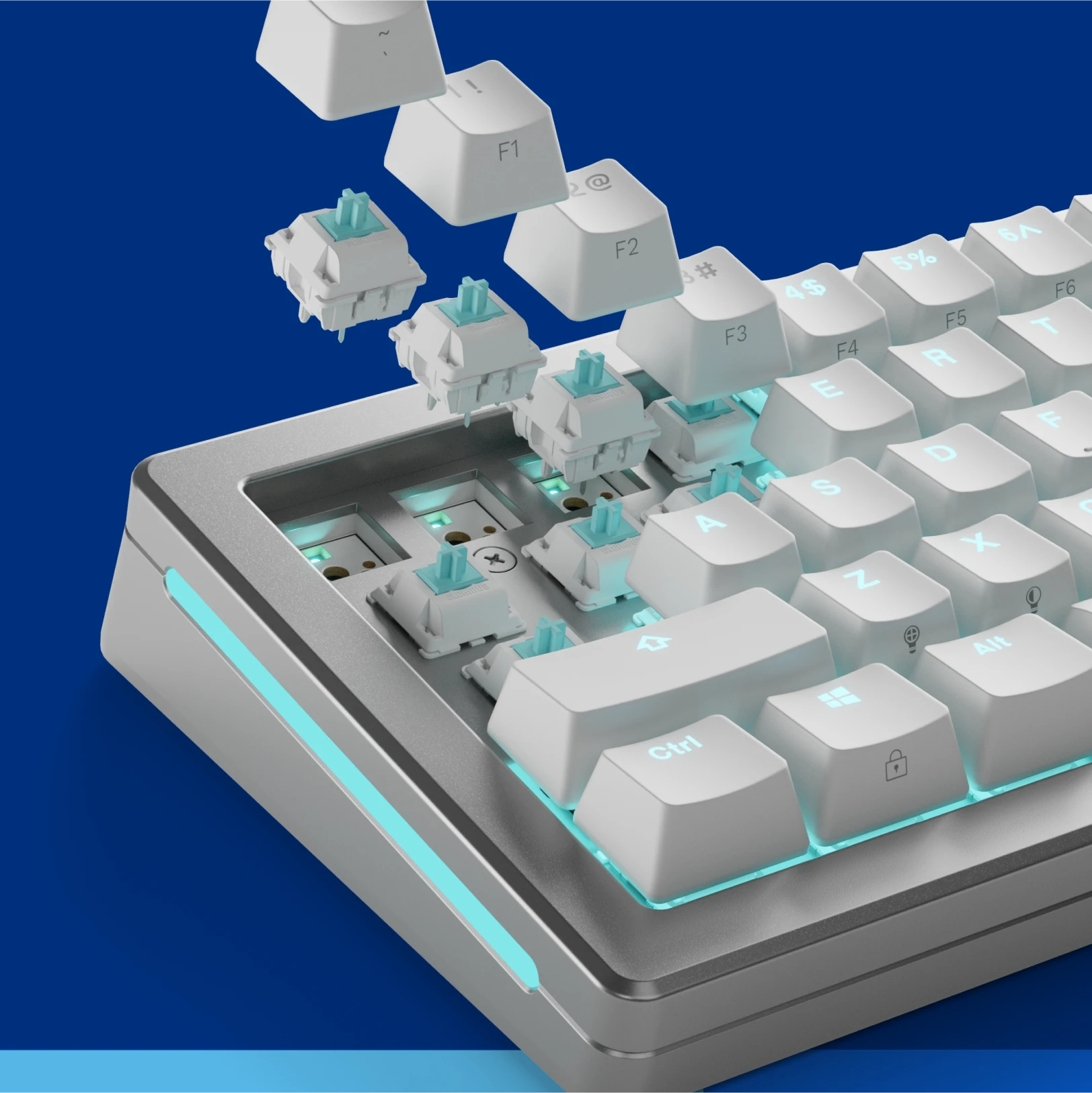 Lynx MX Mechanical Keyboard Switches - Linear Smooth Gaming Switches for Custom Keyboards (Perfect for FPS, MOBA & Typing)