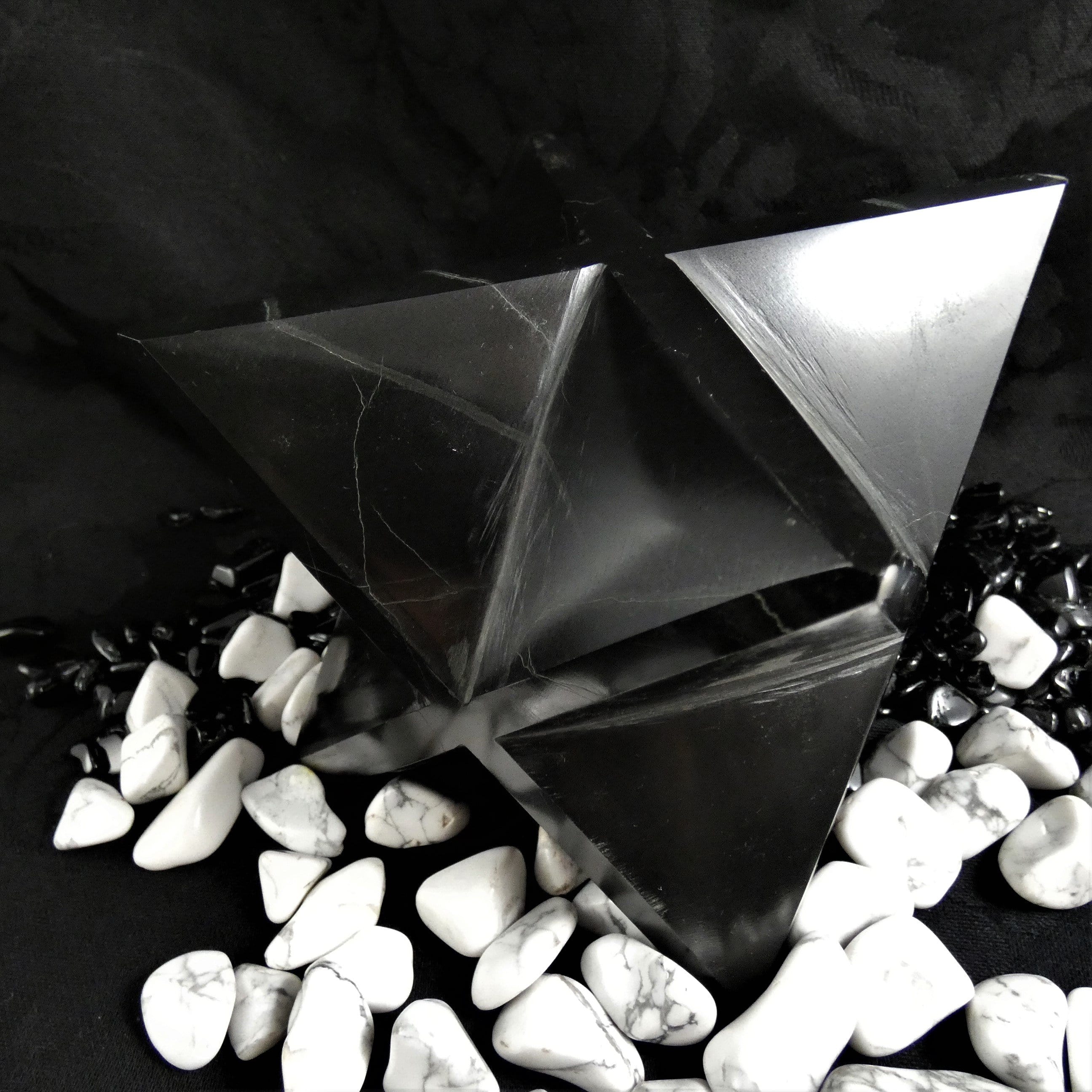 Black Onyx Merkaba Pendant Necklace - Spiritual Healing Stone Jewelry for Meditation, Energy Protection & Chakra Balancing