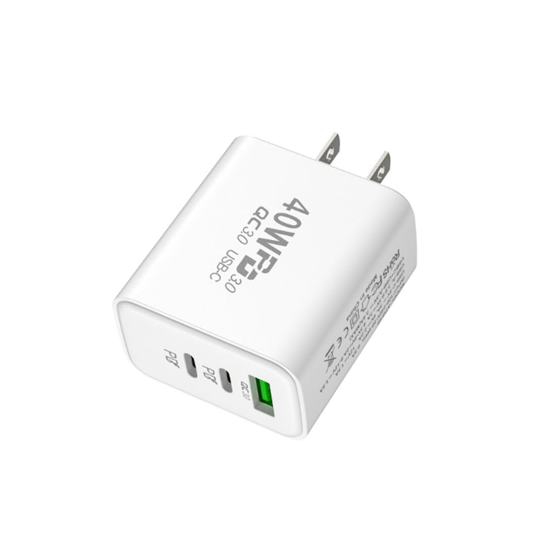 40W Dual USB C PD Fast Charger Block - Compact Multi-Port Wall Charger with Type C & USB Ports for iPhone, Samsung, iPad - Perfect for Travel, Home & Office Charging