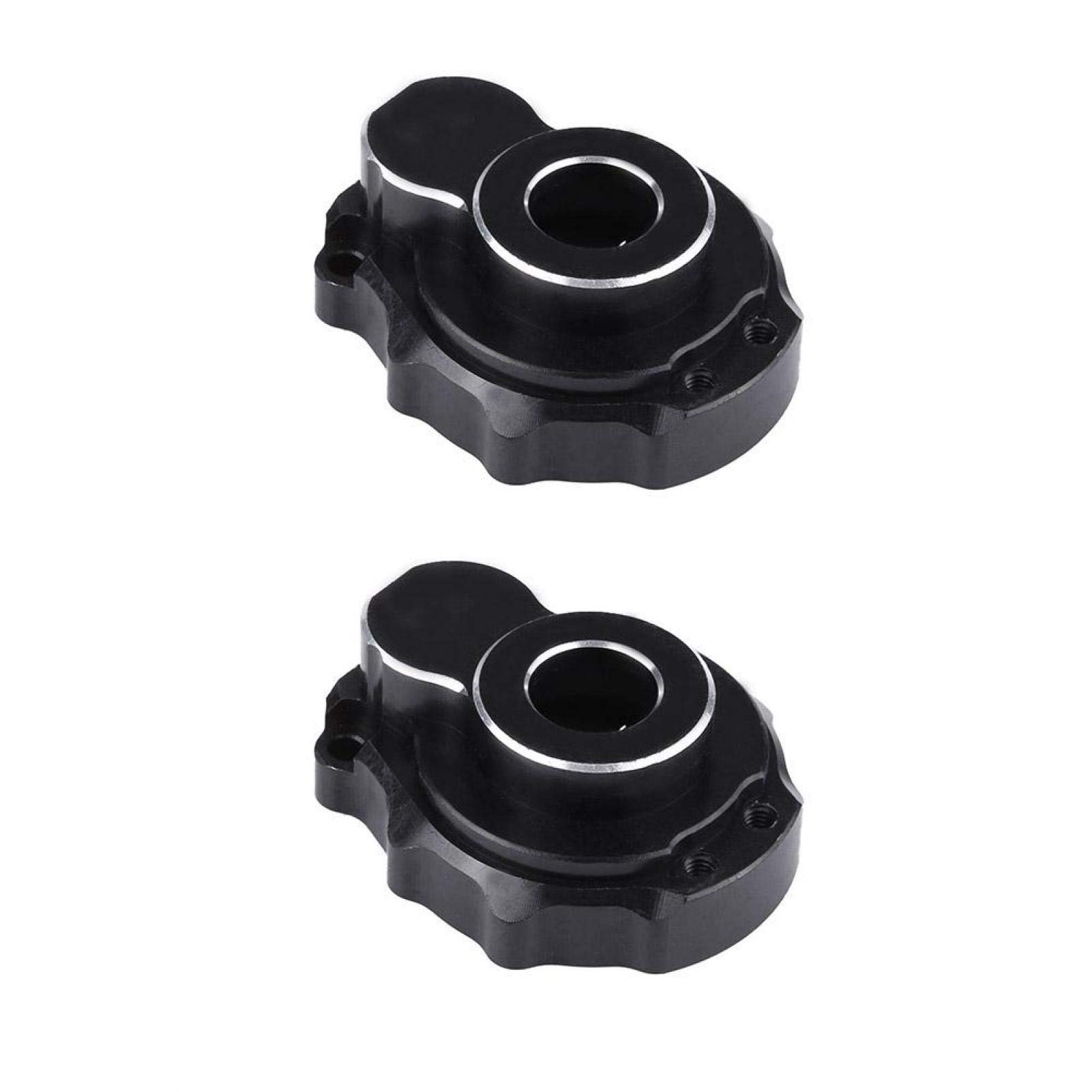 Okuyonic Black Anodized Aluminum Alloy RC Portal Cover & Solid Steering Knuckle for 1/10 RC Crawler Cars - Off-Road Rock Crawling & Trail Adventure Accessories