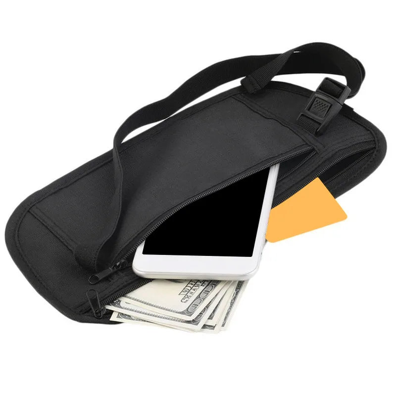 Sport Running Waist Bag - Invisible Travel Waist Pack with Hidden Security Wallet for Passport & Money - Perfect for Jogging, Hiking & Air Travel