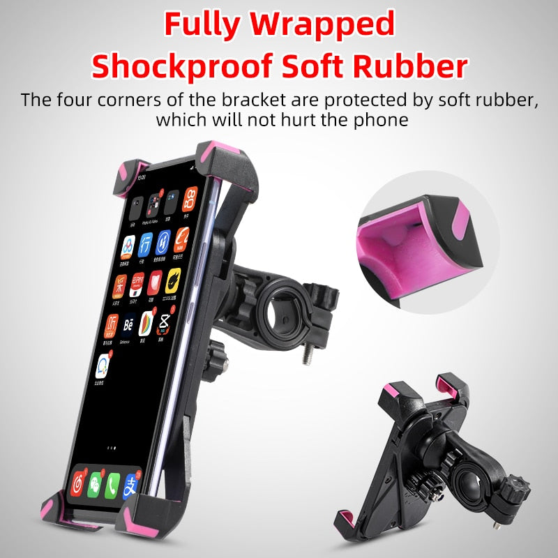 360° Rotating Bike Phone Mount - Adjustable & Lockable Smartphone Holder for Bikes up to 6.5