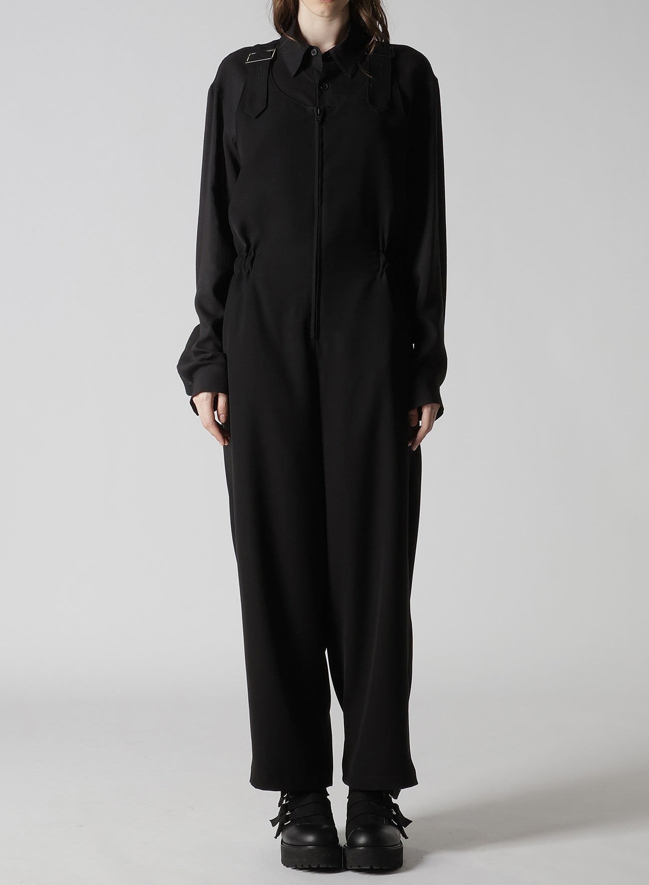 Double Satin Front Zip Overalls for Women - Stylish & Comfortable Jumpsuit for Casual Wear, Work, and Outdoor Activities