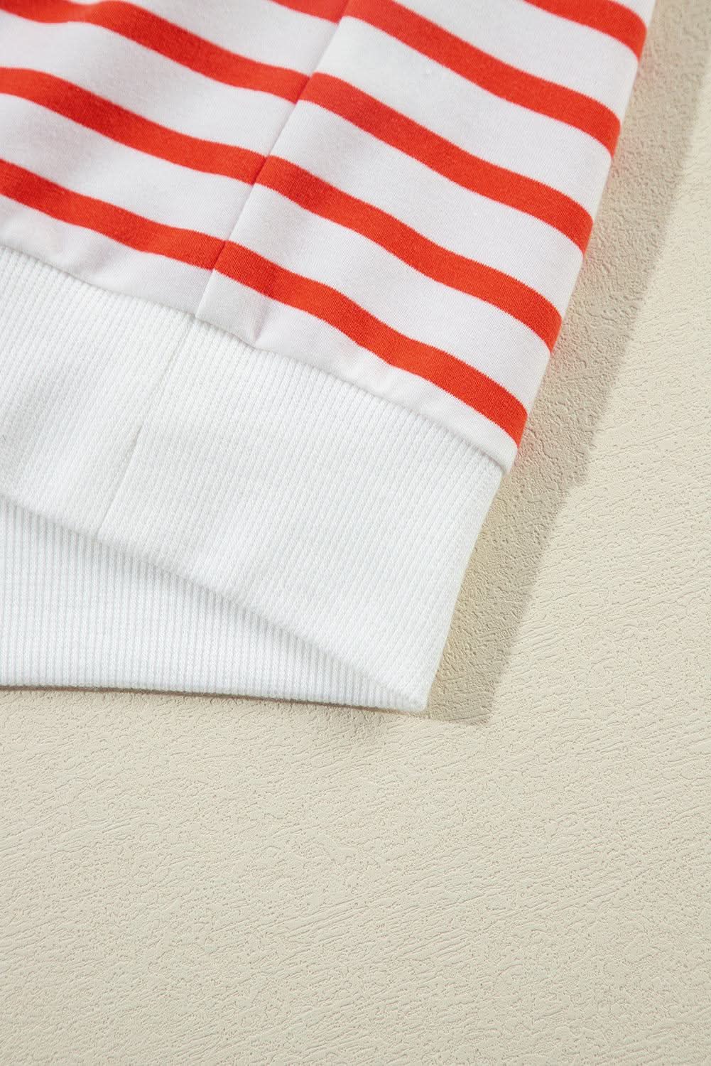 Stylish Orange Striped Oversized Sweatshirt for Women - Cozy & Trendy Pullover for Casual Wear, Loungewear & Street Style Fashion