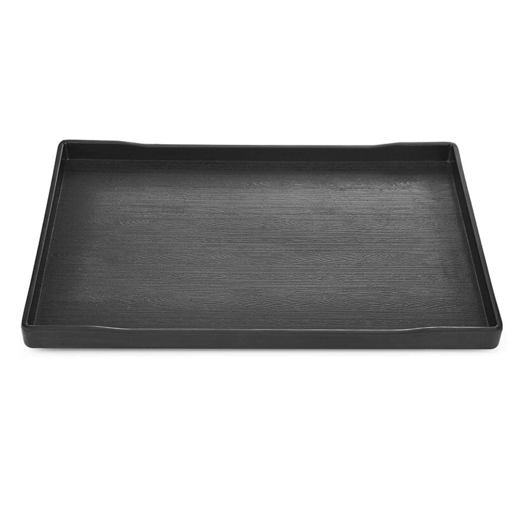 Black Rectangular Serving Tray - Large Butler Breakfast Food Tray for Dining, Bedroom, Office & Party Use - Durable Meal Serving Platter for Eating in Bed, Hosting Guests, or Restaurant Service