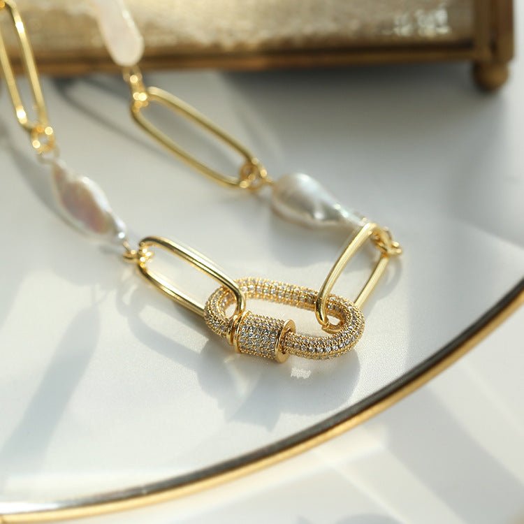 Classic Full Diamond Baroque Chain Necklace for Women - Elegant Vintage Jewelry for Parties, Weddings & Special Occasions