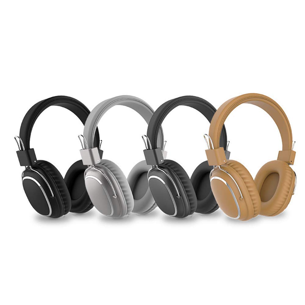 ADITAM Foldable Wireless Bluetooth Headphones with Soft Memory Protein Earmuffs, Built-in Mic for Calls - Compatible with TV/PC/Phone (Black) - Perfect for Work, Travel & Gaming