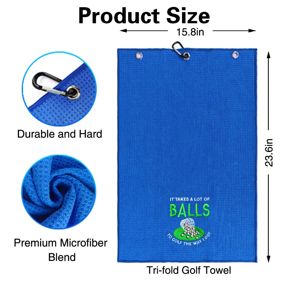 Funny Embroidered Golf Towel with Clip - Golf Accessories for Men & Women - Perfect Gift for Dad, Grandpa, Golf Lovers - Great for Golf Bags, Birthdays, Retirement - Ideal for Courses, Driving Ranges & Clubhouses