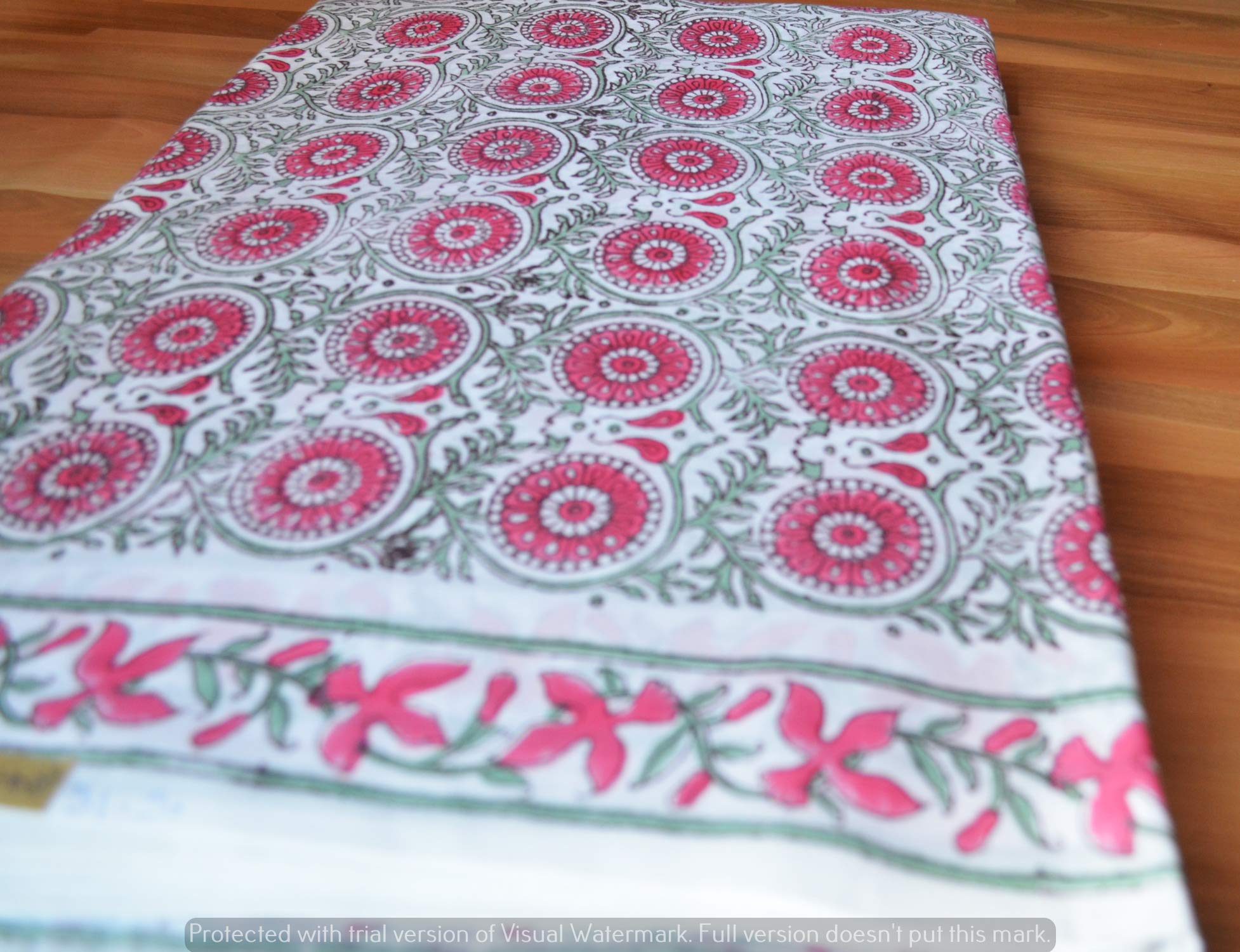 Printed Cotton Fabric by The Yard - Indian Summer Dress Material for Scarves, Cushions, Sofa Covers & Kurtis | 50 Yards | Perfect for DIY Fashion, Home Decor & Craft Projects