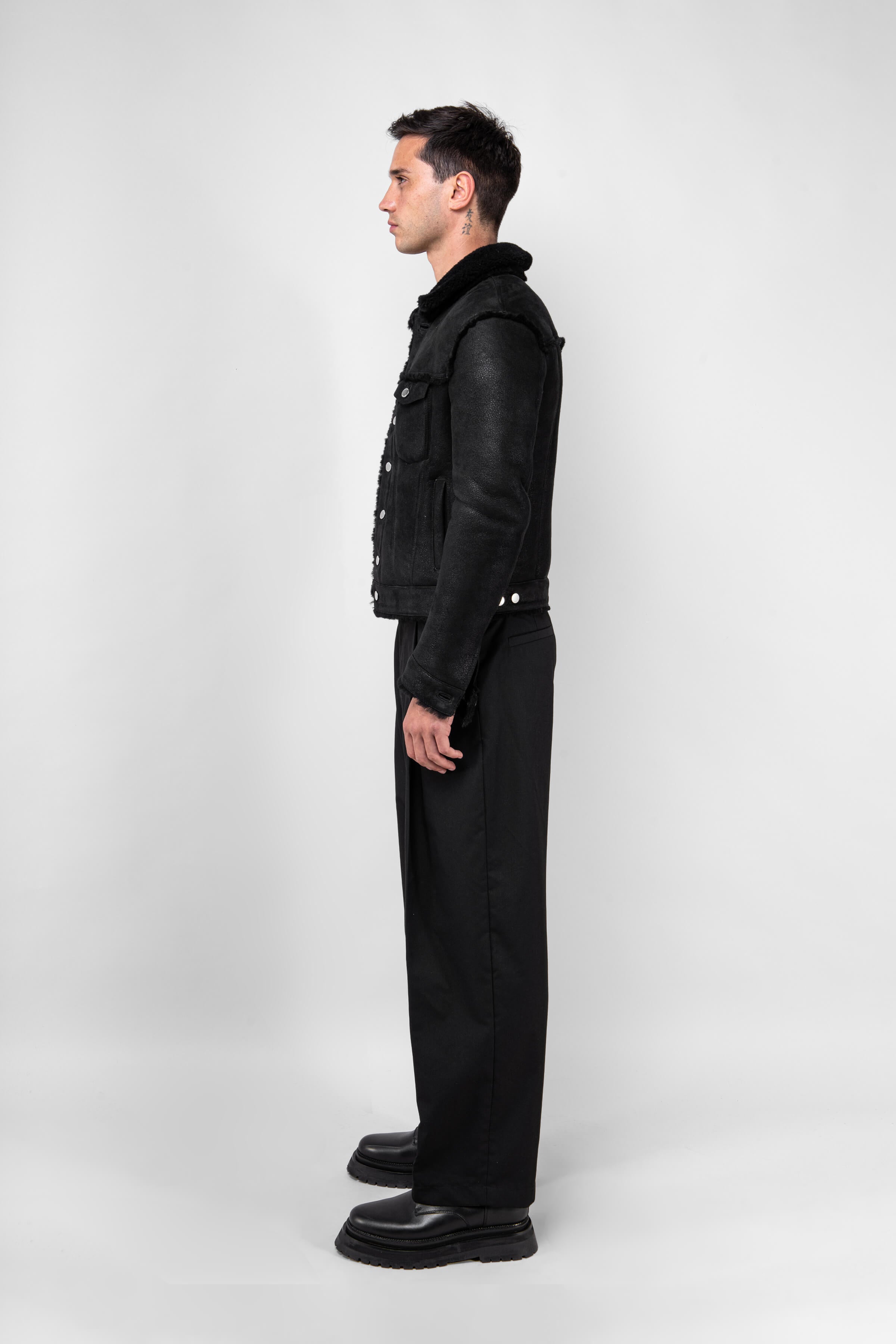 Men's Shearling Trucker Jacket - Tall Size, Warm Winter Coat for Outdoor Activities & Casual Wear