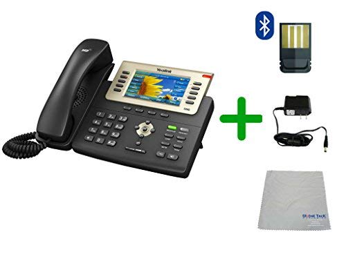 Yealink T29G SIP POE Business IP Phone with Power Adapter & Microfiber Cloth - Bluetooth Enabled VoIP Desk Phone for Office Communication & Conference Calls