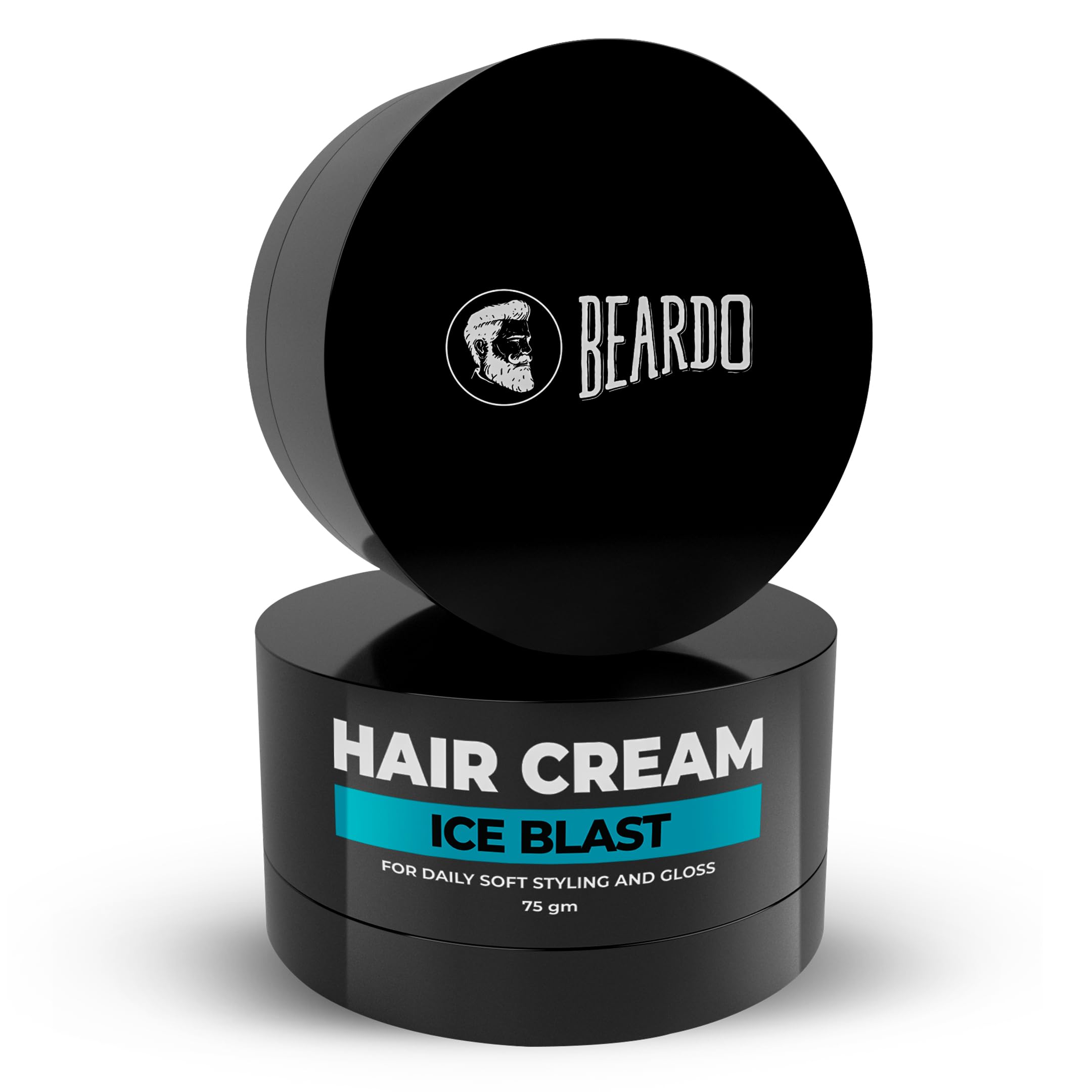Beardo Ice Blast Hair Cream for Men - 75gm with Menthol & Coconut Oil | Cooling Styling Cream with Cool Lock Technology | Daily Hair Styling & Grooming | Perfect for Summer, Gym & Outdoor Activities