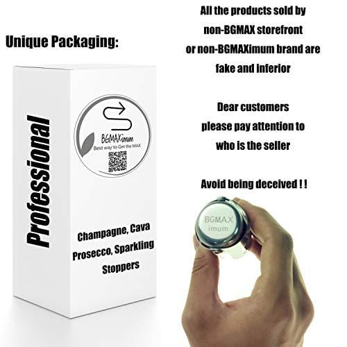 BGMAX 3-Pack Stainless Steel Champagne Sealer Stopper - Sparkling Wine Bottle Plug with Extended Seal - Perfect for Gifts & Party Accessories - Keep Bubbles Fresh for Weddings, Celebrations & Home Bars