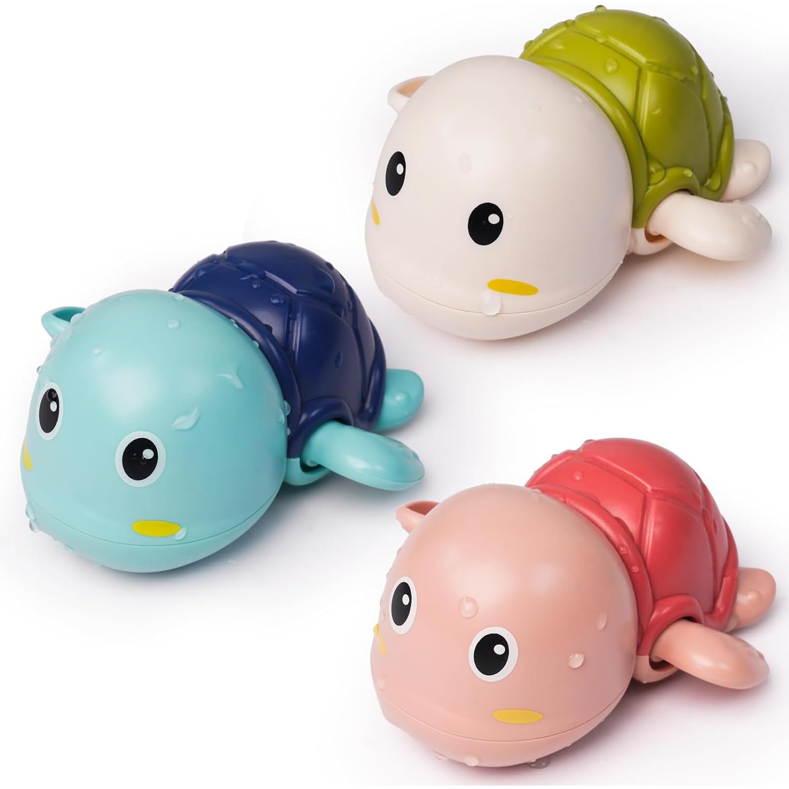 3Pcs Turtle Water Toys for Kids - Fun Shower & Bath Toys for Toddlers 3-5 Years Old, Cute Cartoon Swimming Turtle & Elephant Bathtub Toys - Perfect for Bath Time Play, Pool Parties & Sensory Water Play