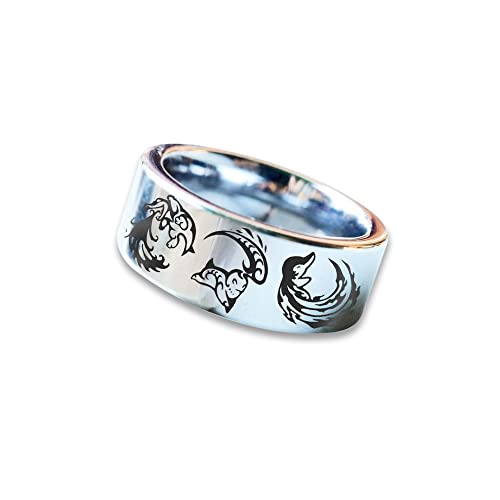 Totodile Ring - Cyndaquil Jewelry - Chikorita Wedding Band - Anime Kawaii 'I Choose You' Wedding Ring - Pikachu Wedding Ring - Cyndaquil Engagement Ring | Perfect for Pokemon Fans, Cosplay, Anime Weddings & Gift Giving