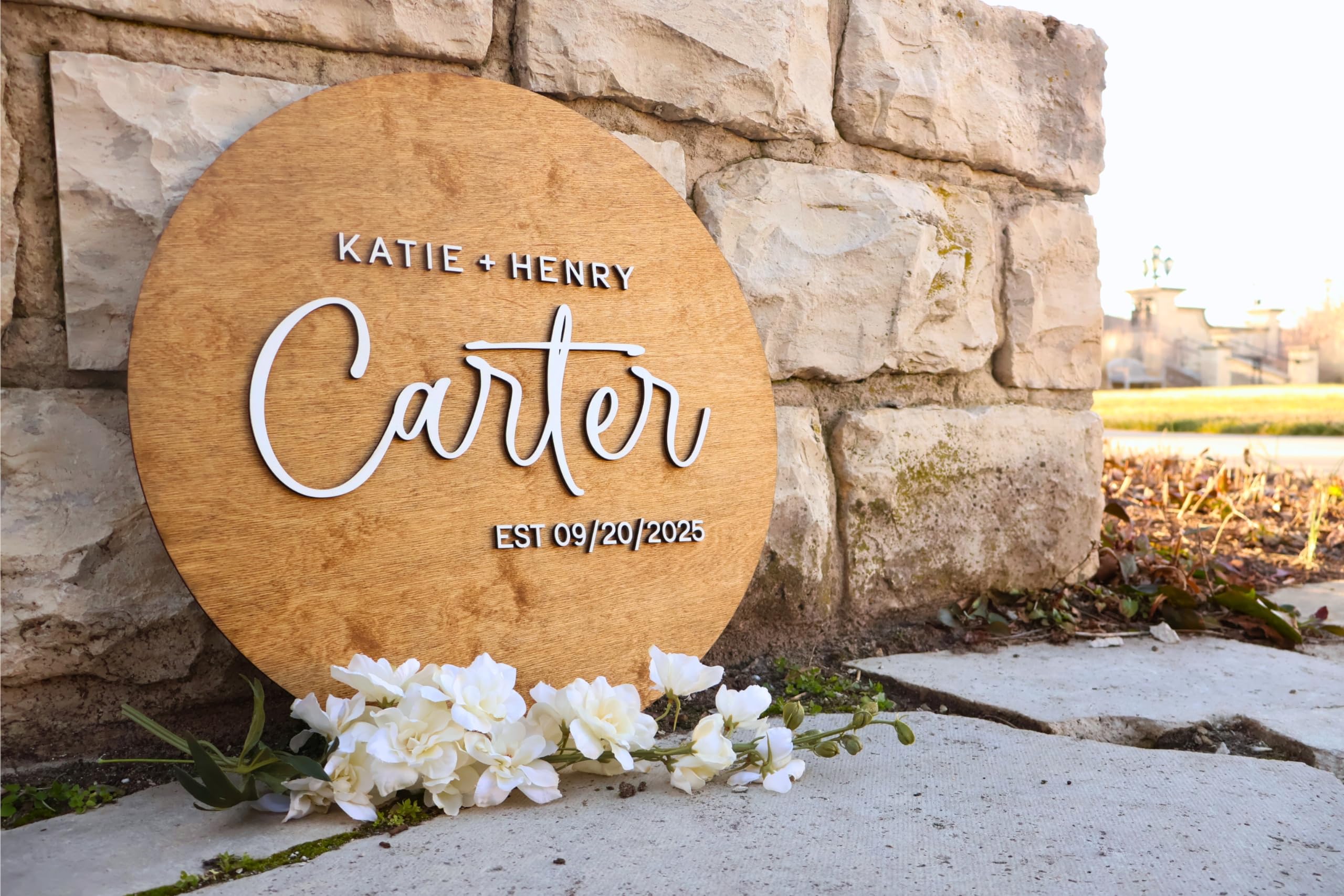 Personalized 3D Wooden Guest Book - Round Custom Laser-Engraved Wedding Guestbook Alternative Sign - Unique Wedding Decor for Ceremonies, Receptions & Anniversaries