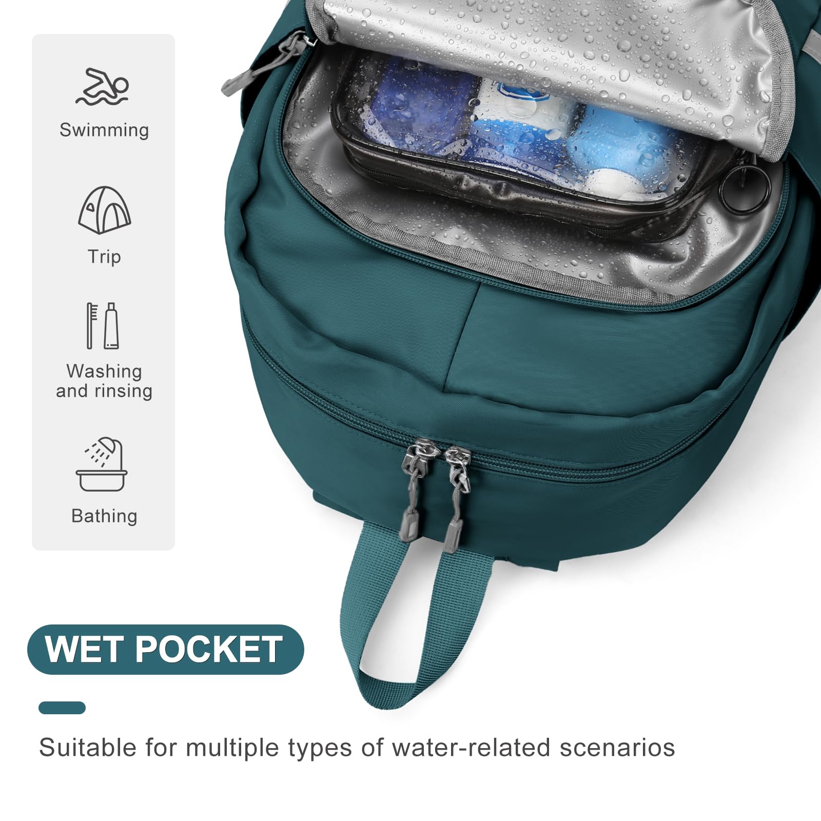 Coofay Women's Waterproof Gym Backpack - Lightweight Sports Bag with Shoe Compartment for Workout, Travel & Fitness | Perfect for Yoga, Gym, Running & Outdoor Activities