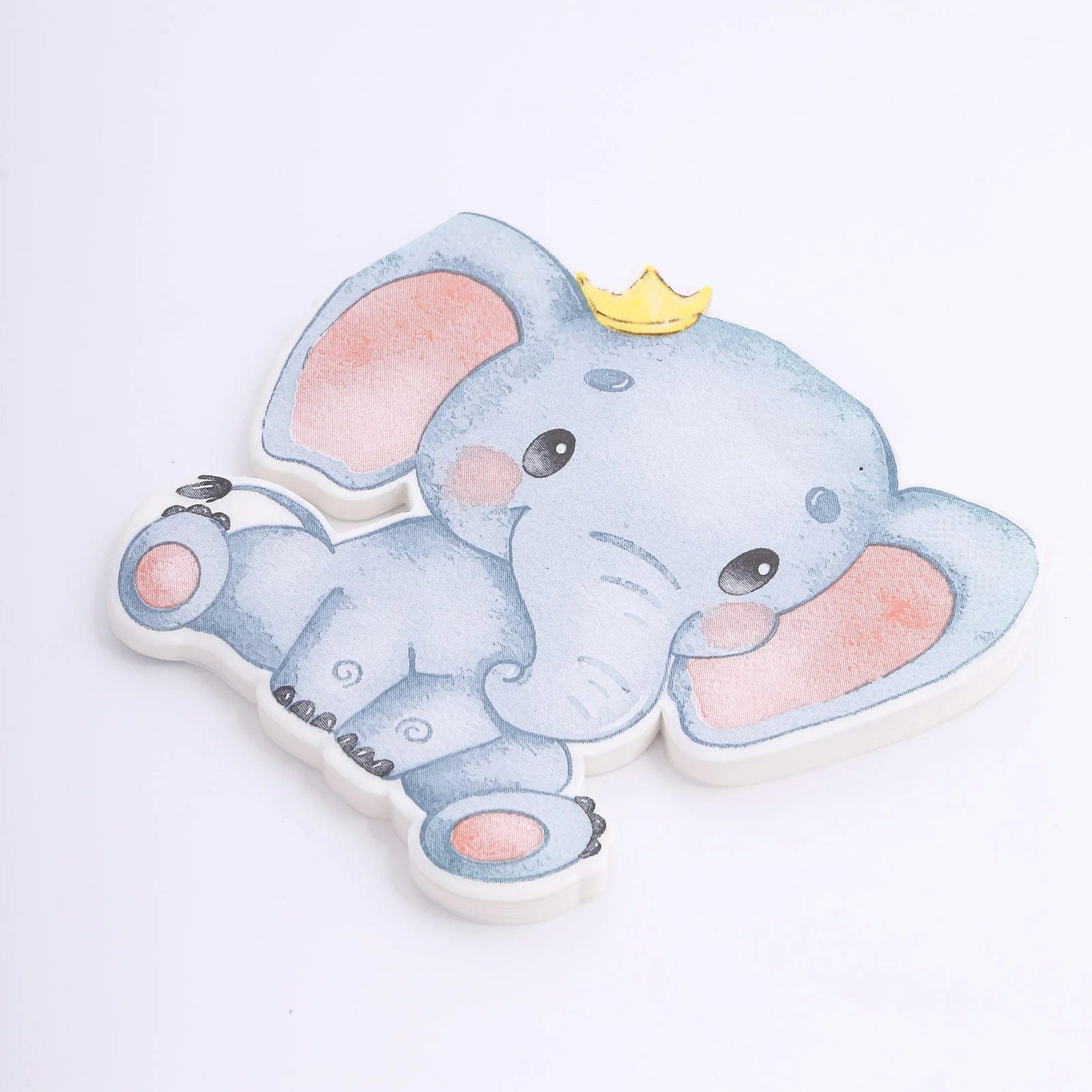 20 Pack Blue Elephant Shaped Paper Beverage Napkins for Cocktail Parties, Birthday Celebrations & Themed Events - Premium Quality Disposable Drink Coasters