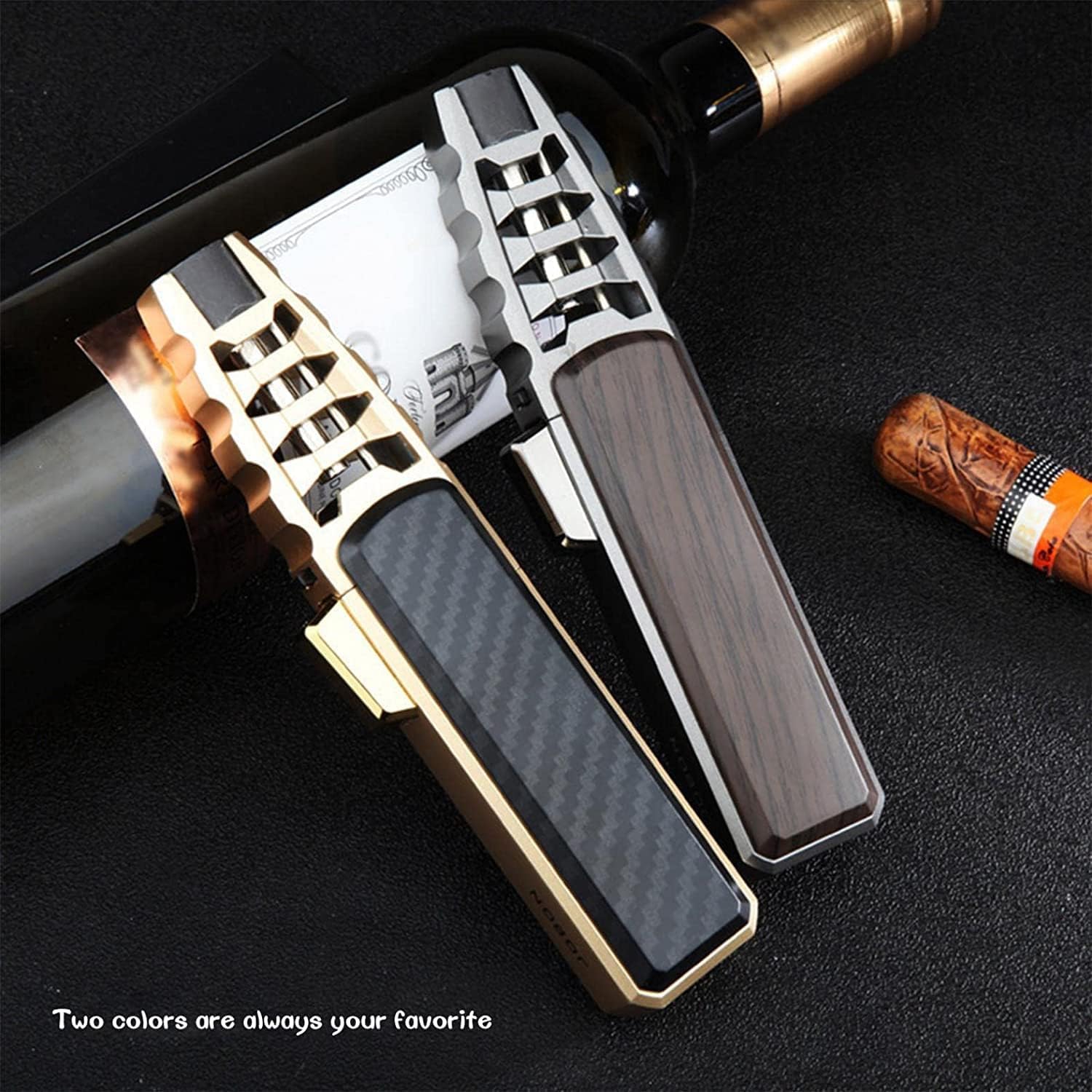 Butane Torch Lighter - Windproof Blue Flame for BBQ & Baking